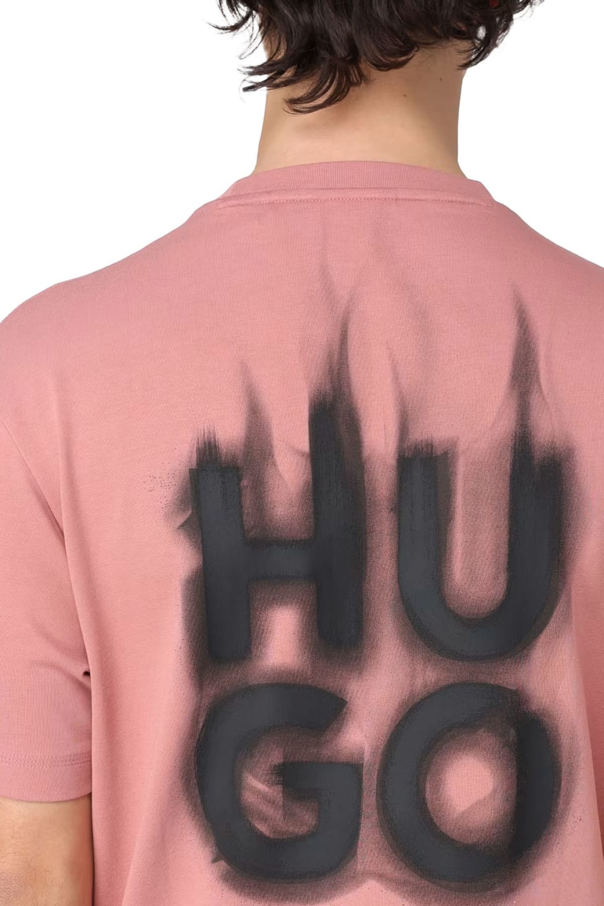 HUGO T-SHIRT DALSAR RELAXED FIT LOGO ΡΟΖ