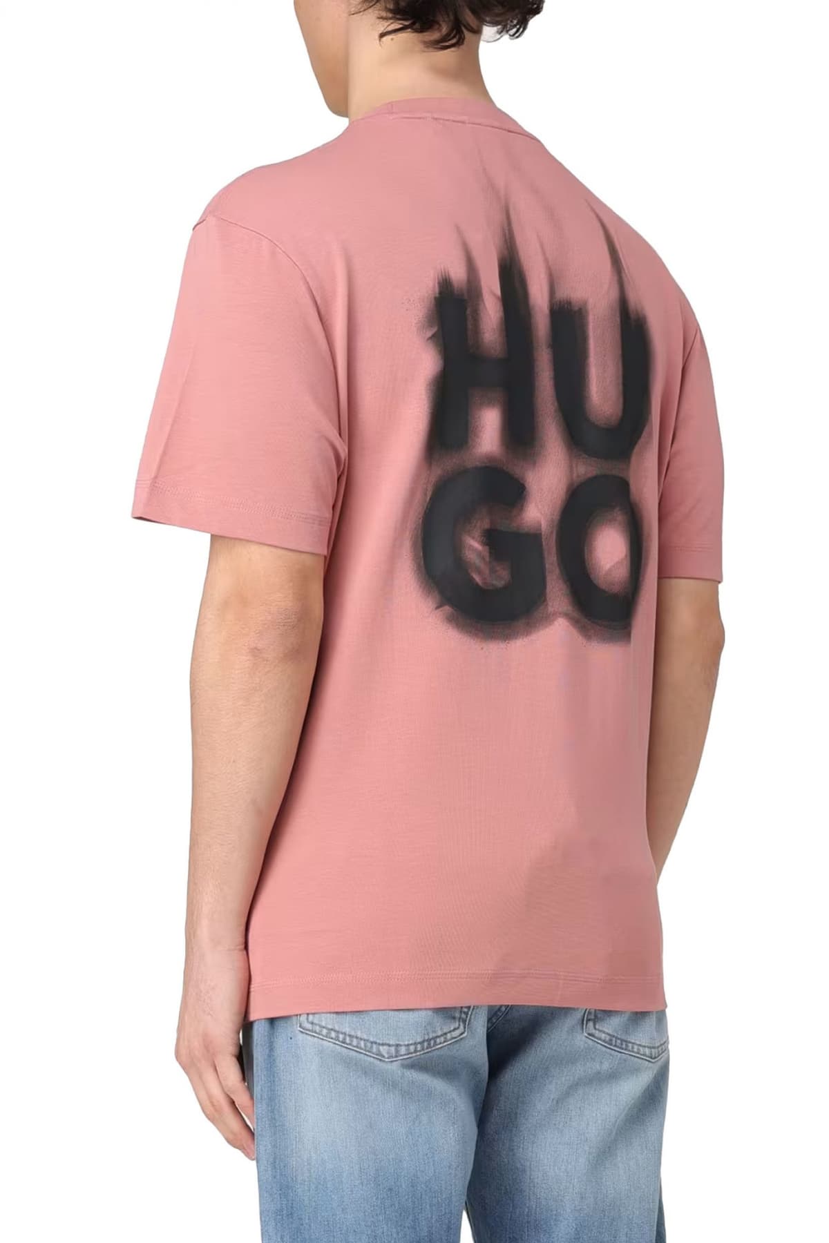 HUGO T-SHIRT DALSAR RELAXED FIT LOGO ΡΟΖ