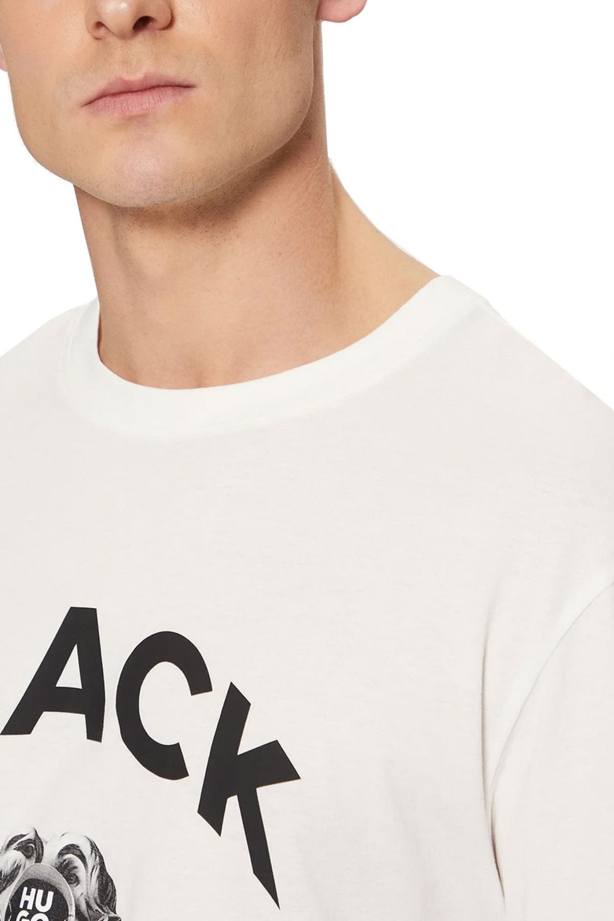 HUGO T-SHIRT DOSTALGI LOGO ΛΕΥΚΟ