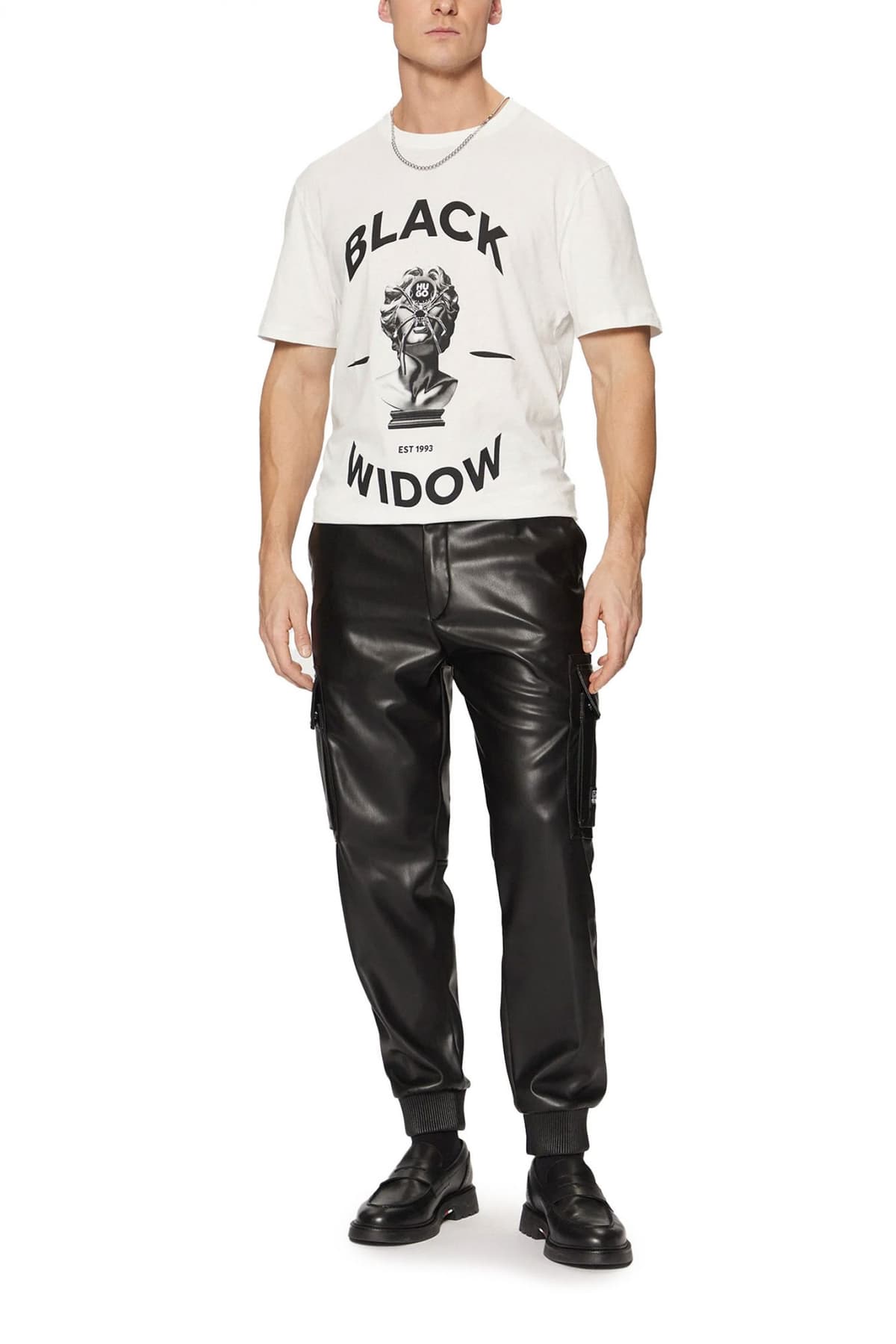 HUGO T-SHIRT DOSTALGI LOGO ΛΕΥΚΟ