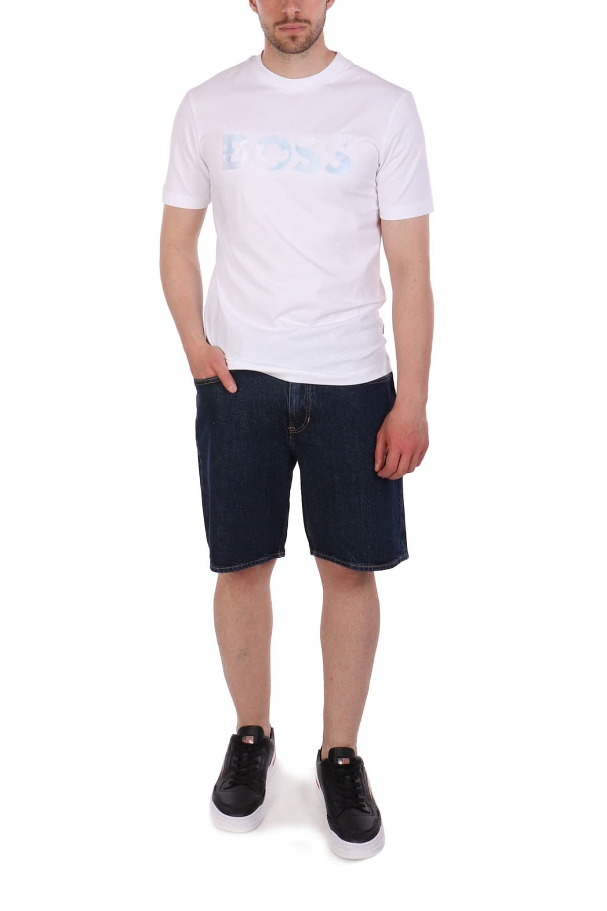 BOSS T-SHIRT REGULAR FIT C-THOMPSON 70 LOGO ΕΚΡΟΥ