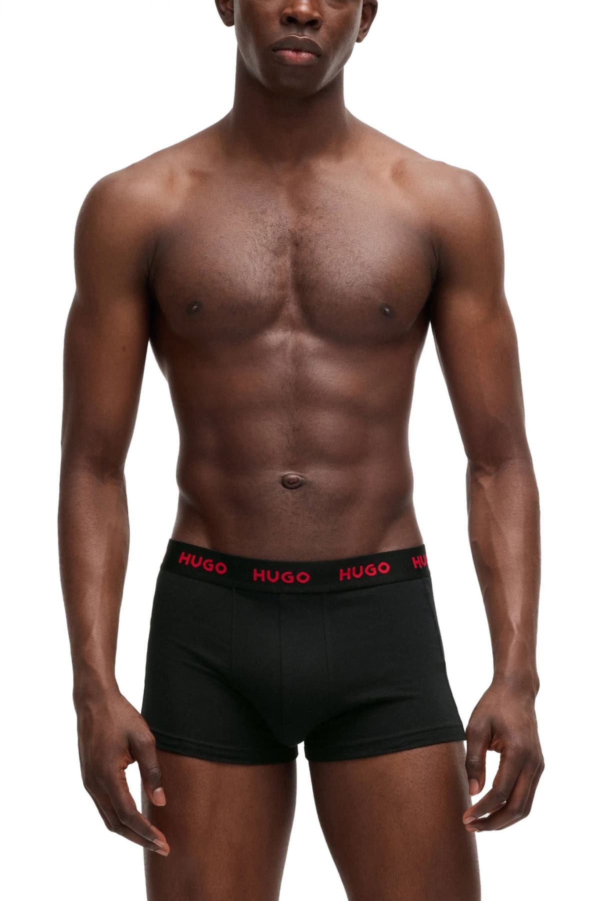 HUGO ΕΣΩΡΟΥΧΟ TRUNK TRIPLET DESIGN COTTON STRETCH ΜΑΥΡΟ