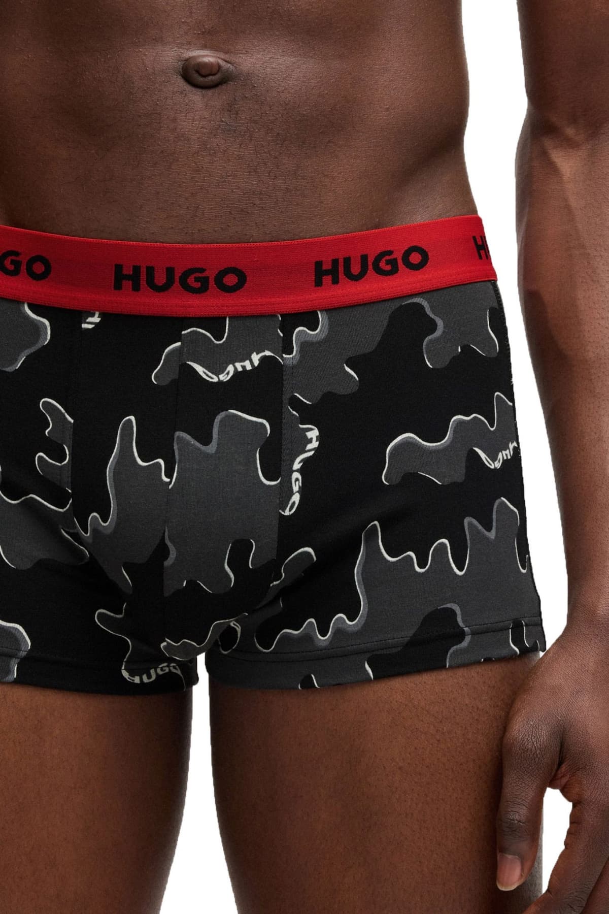 HUGO ΕΣΩΡΟΥΧΟ TRUNK TRIPLET DESIGN COTTON STRETCH ΜΑΥΡΟ