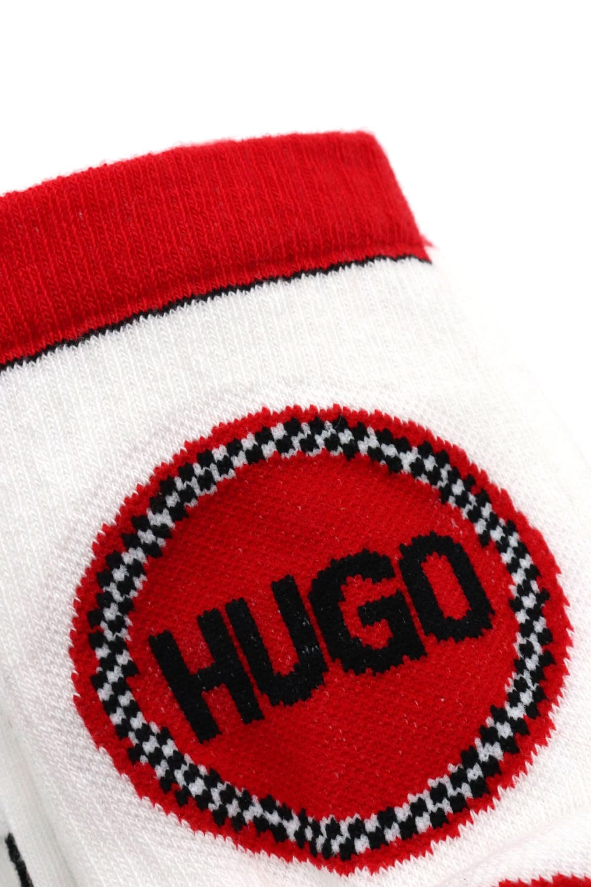 HUGO ΚΑΛΤΣΕΣ 3P QS RIB RACING CC LOGO ΛΕΥΚΟ-ΚΟΚΚΙΝΟ