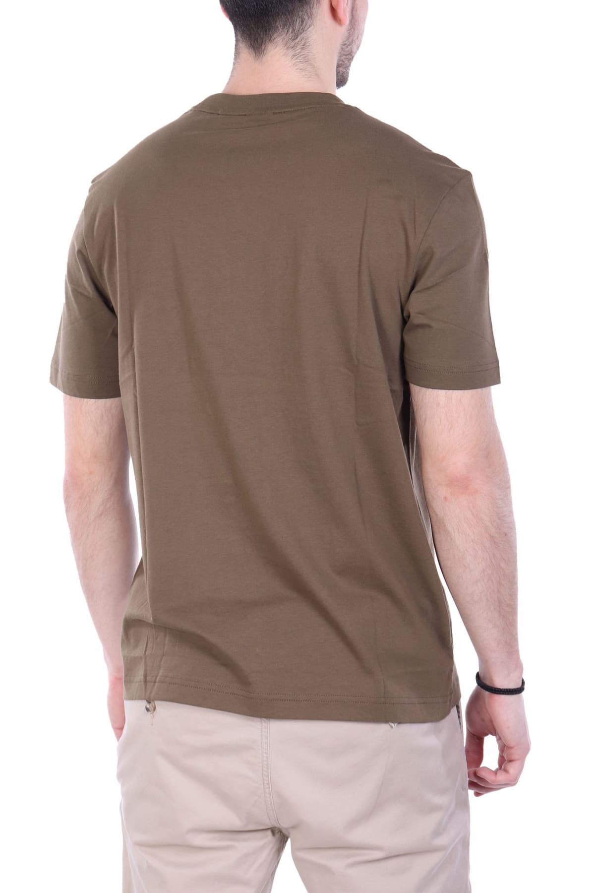 BOSS CASUAL T-SHIRT ΜΕ ΣΤΑΜΠΑ REGULAR FIT TE_INJUNGLE ΛΑΔΙ