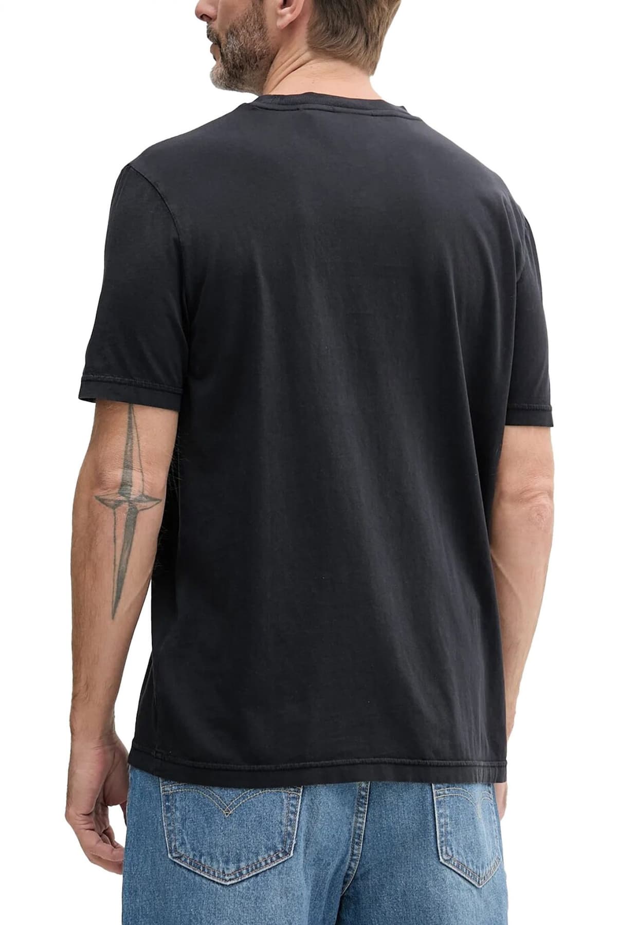 HUGO T-SHIRT DUSTRESS LOGO ΜΑΥΡΟ