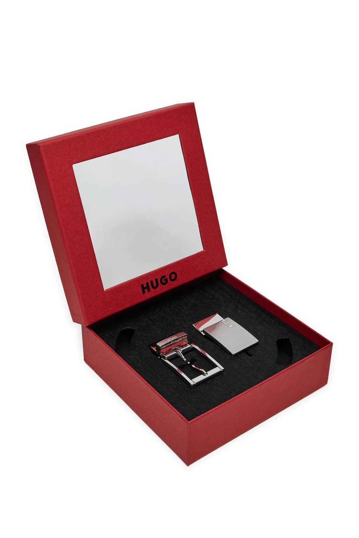 HUGO ΖΩΝΗ GARRICK_GB35_PSD GIFT BOX BELT ΜΑΥΡΟ