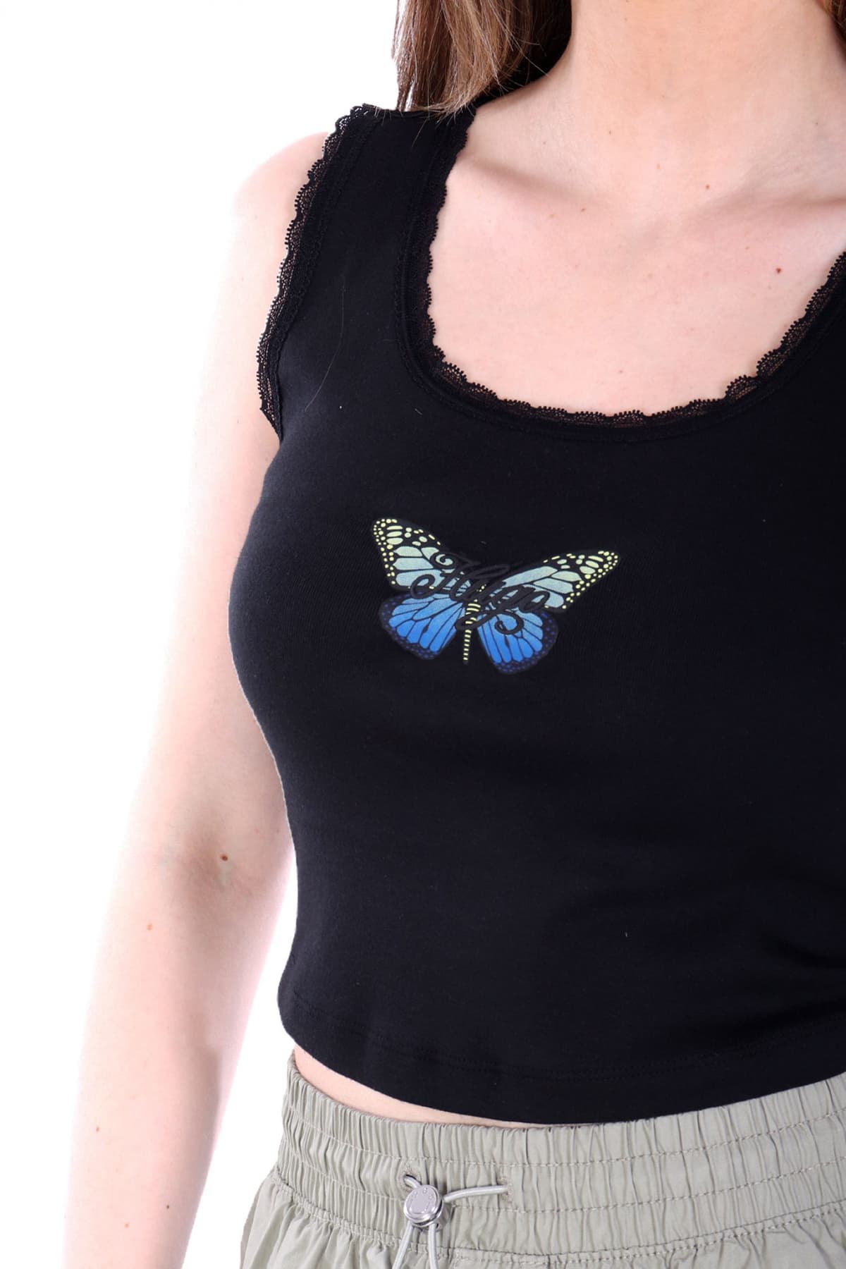 HUGO BLUE TANK TOP DELARINA_B ΔΑΝΤΕΛΑ LOGO ΜΑΥΡΟ