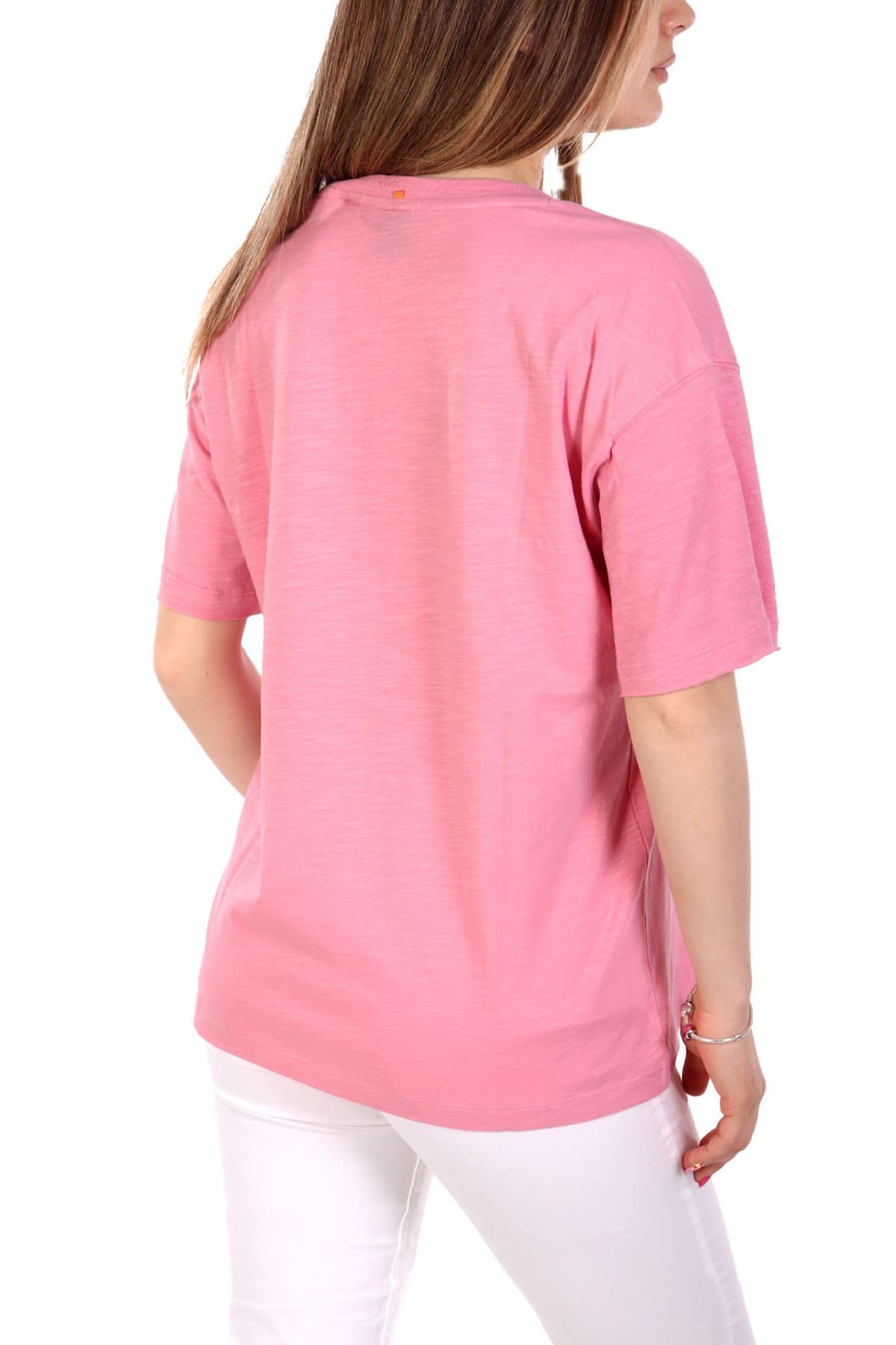 BOSS T-SHIRT C_EBAND_4 LOGO ΡΟΖ