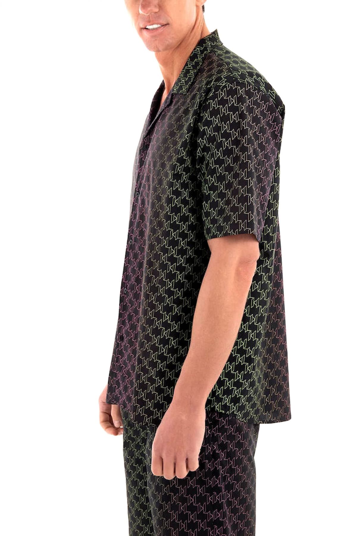 KARL LAGERFELD ΠΟΥΚΑΜΙΣΟ ALL OVER LOGO MULTI ΜΑΥΡΟ