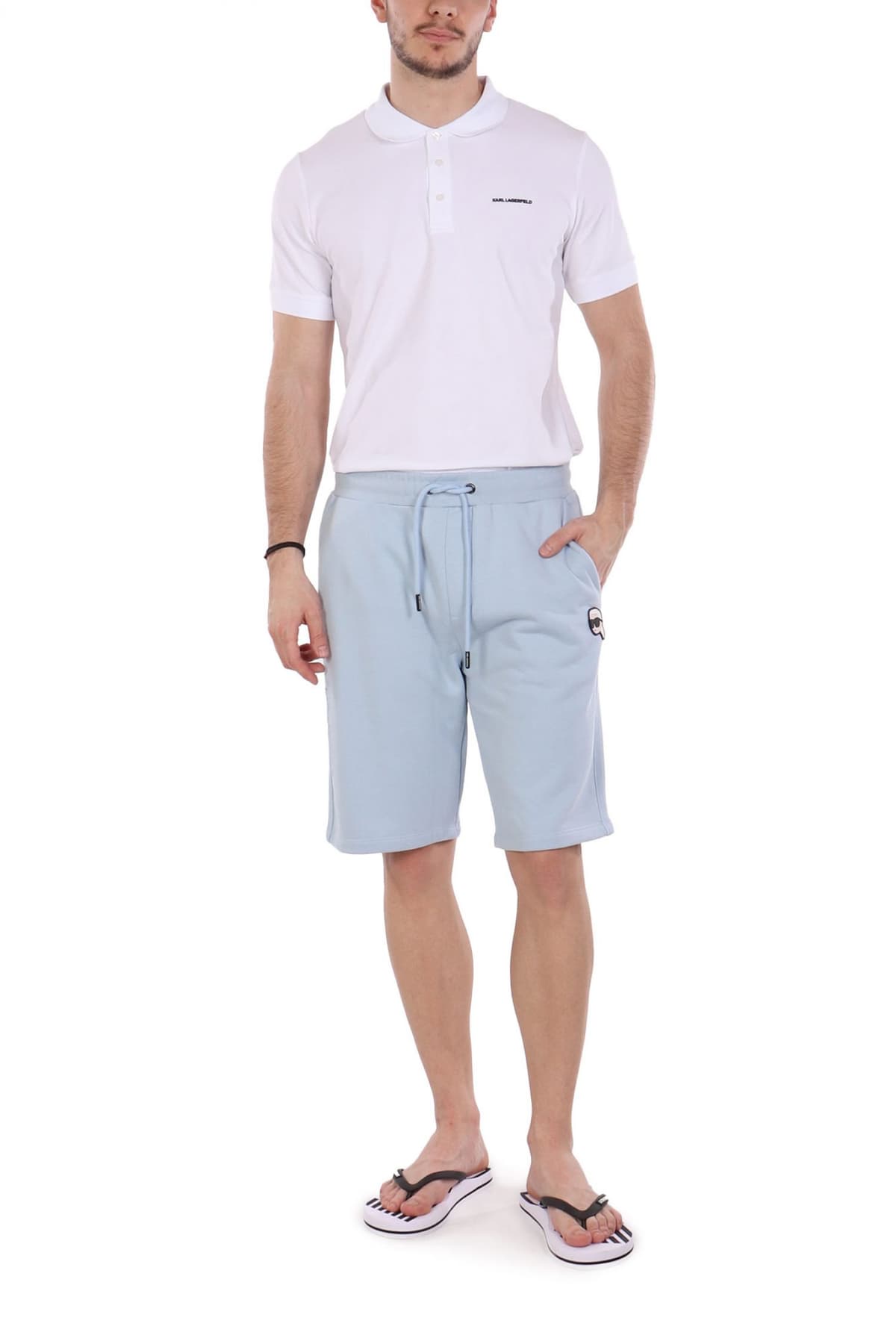 KARL LAGERFELD ΒΕΡΜΟΥΔΑ ΦΟΥΤΕΡ LOGO ΣΙΕΛ