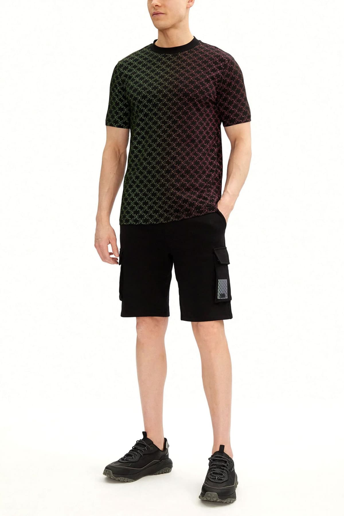 KARL LAGERFELD ΒΕΡΜΟΥΔΑ ΦΟΥΤΕΡ CARGO LOGO ΜΑΥΡΟ