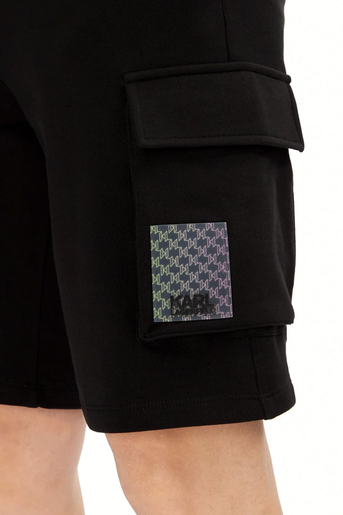 KARL LAGERFELD ΒΕΡΜΟΥΔΑ ΦΟΥΤΕΡ CARGO LOGO ΜΑΥΡΟ