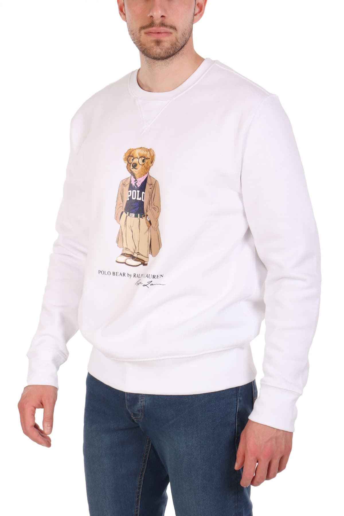 RALPH LAUREN ΦΟΥΤΕΡ CREW NECK LOGO BEAR ΛΕΥΚΟ