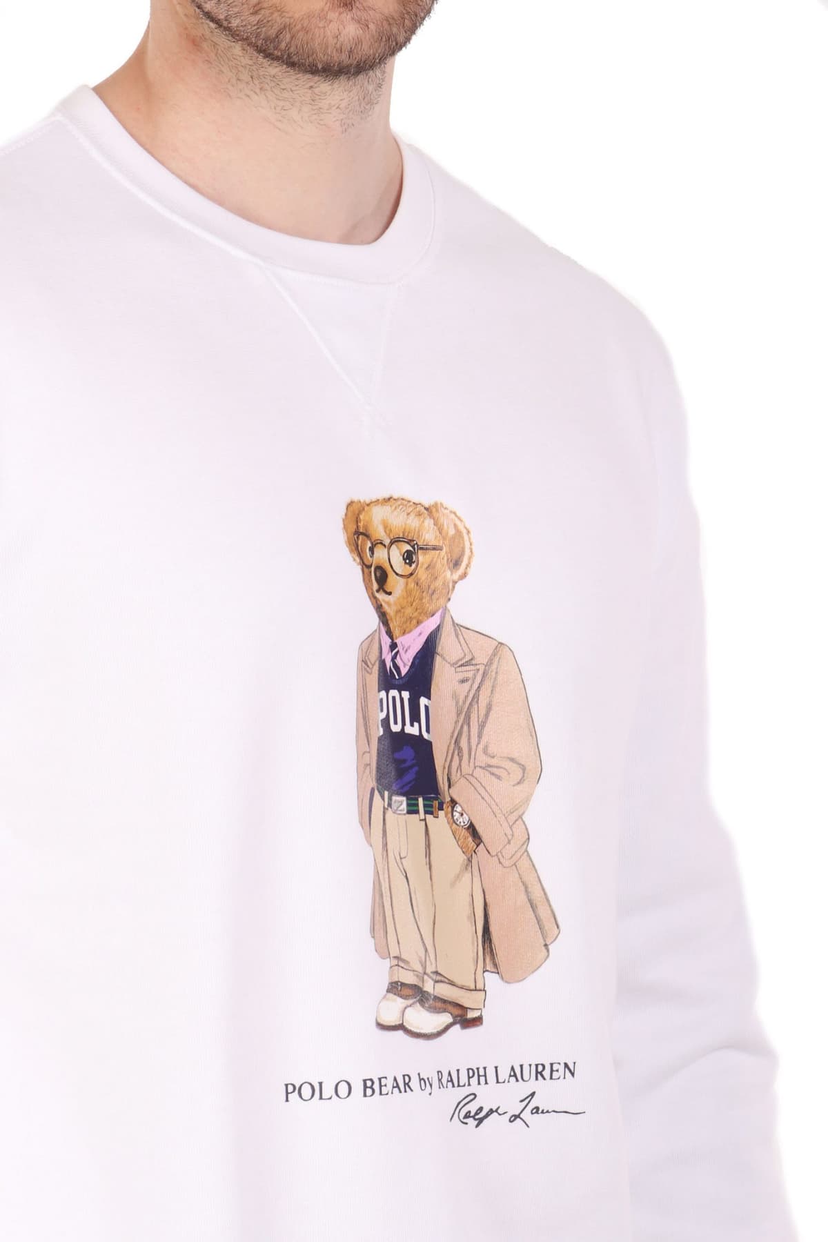 RALPH LAUREN ΦΟΥΤΕΡ CREW NECK LOGO BEAR ΛΕΥΚΟ