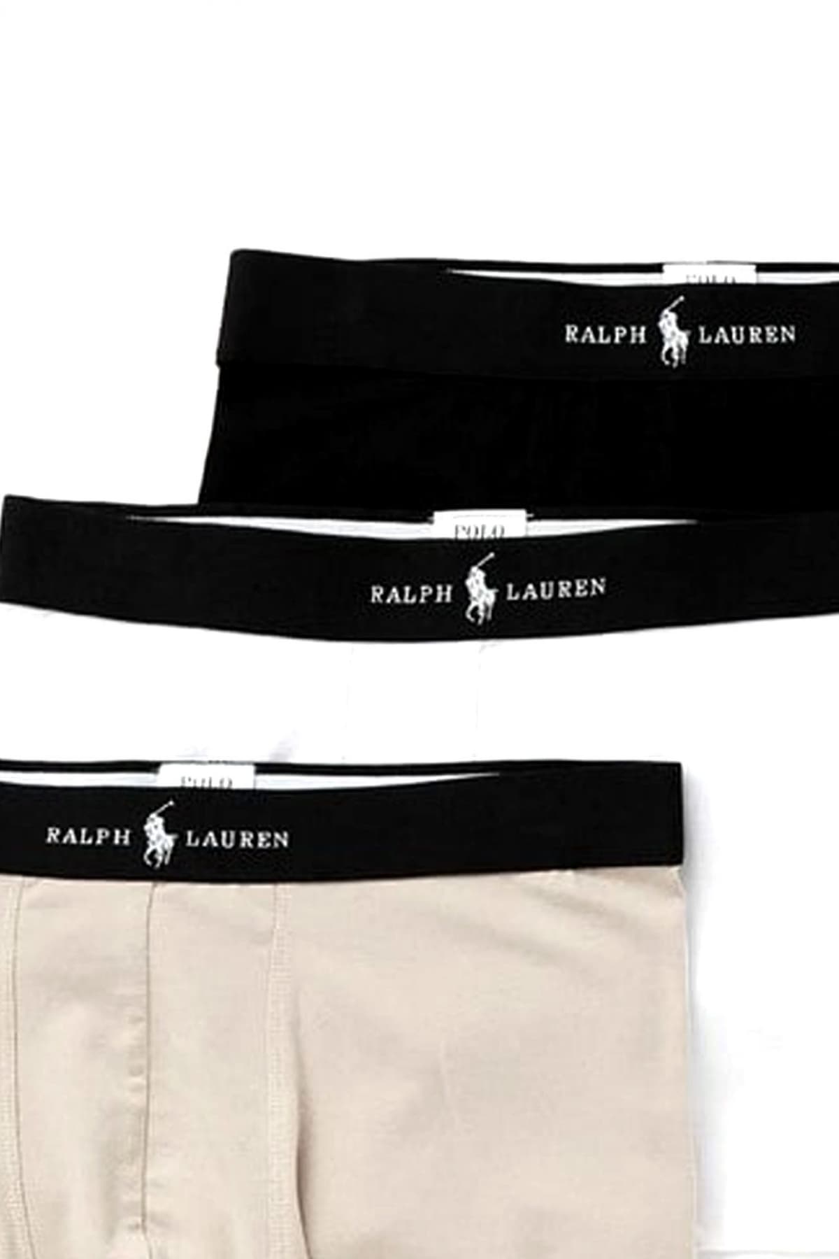 RALPH LAUREN UNDERWEAR ΕΣΩΡΟΥΧΟ ΣΕΤ 3PACK STRETCH COTTON TRUNK ΜΠΕΖ-ΛΕΥΚΟ-ΜΑΥΡΟ