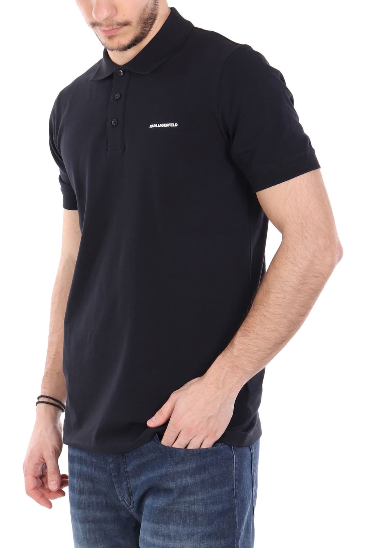 KARL LAGERFELD POLO LOGO ΜΠΛΕ