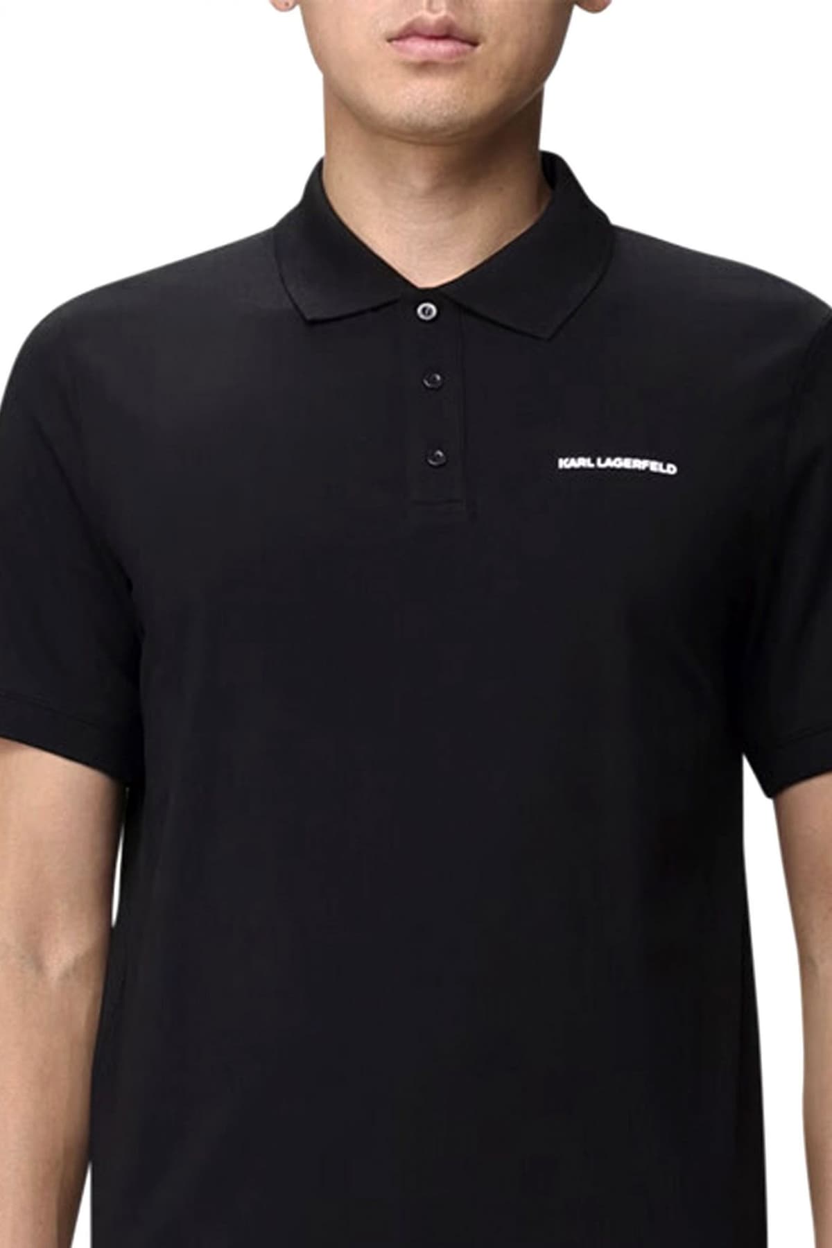 KARL LAGERFELD POLO LOGO ΜΑΥΡΟ