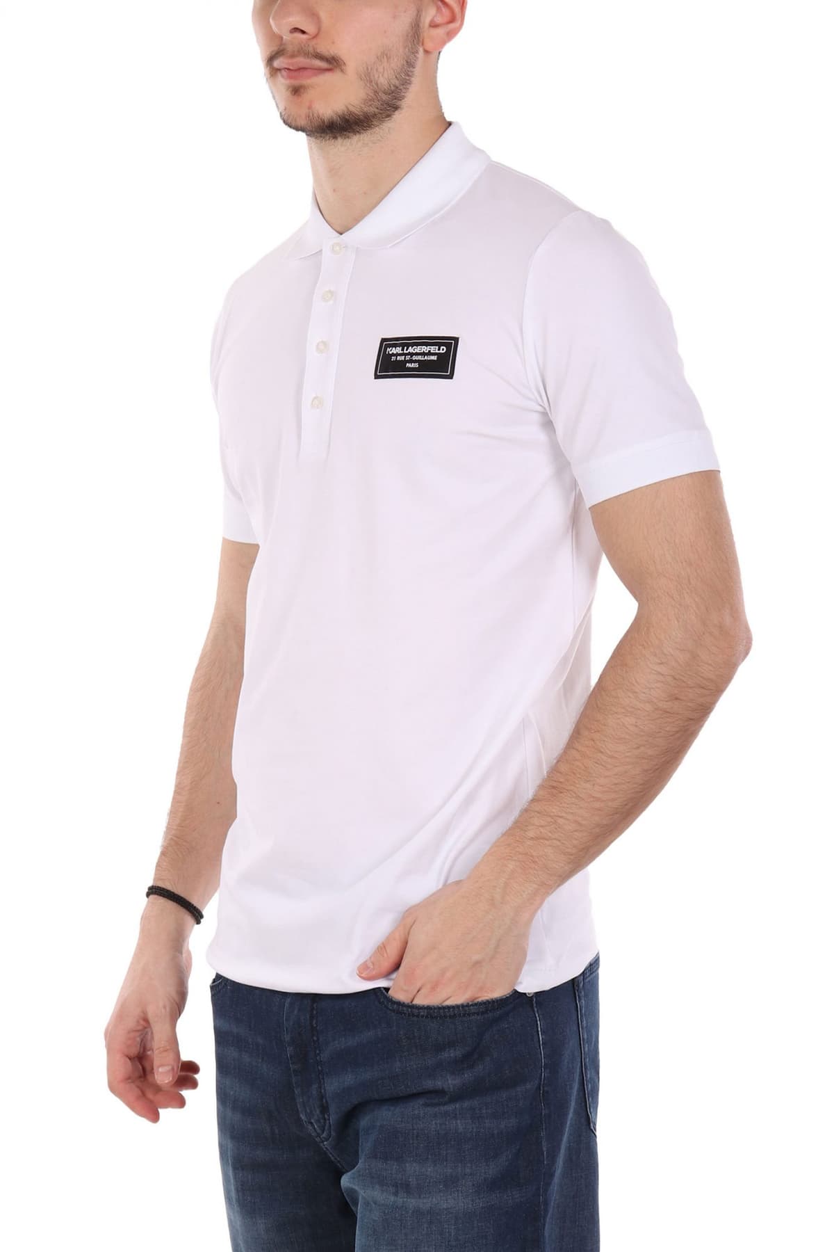 KARL LAGERFELD POLO LOGO ΛΕΥΚΟ