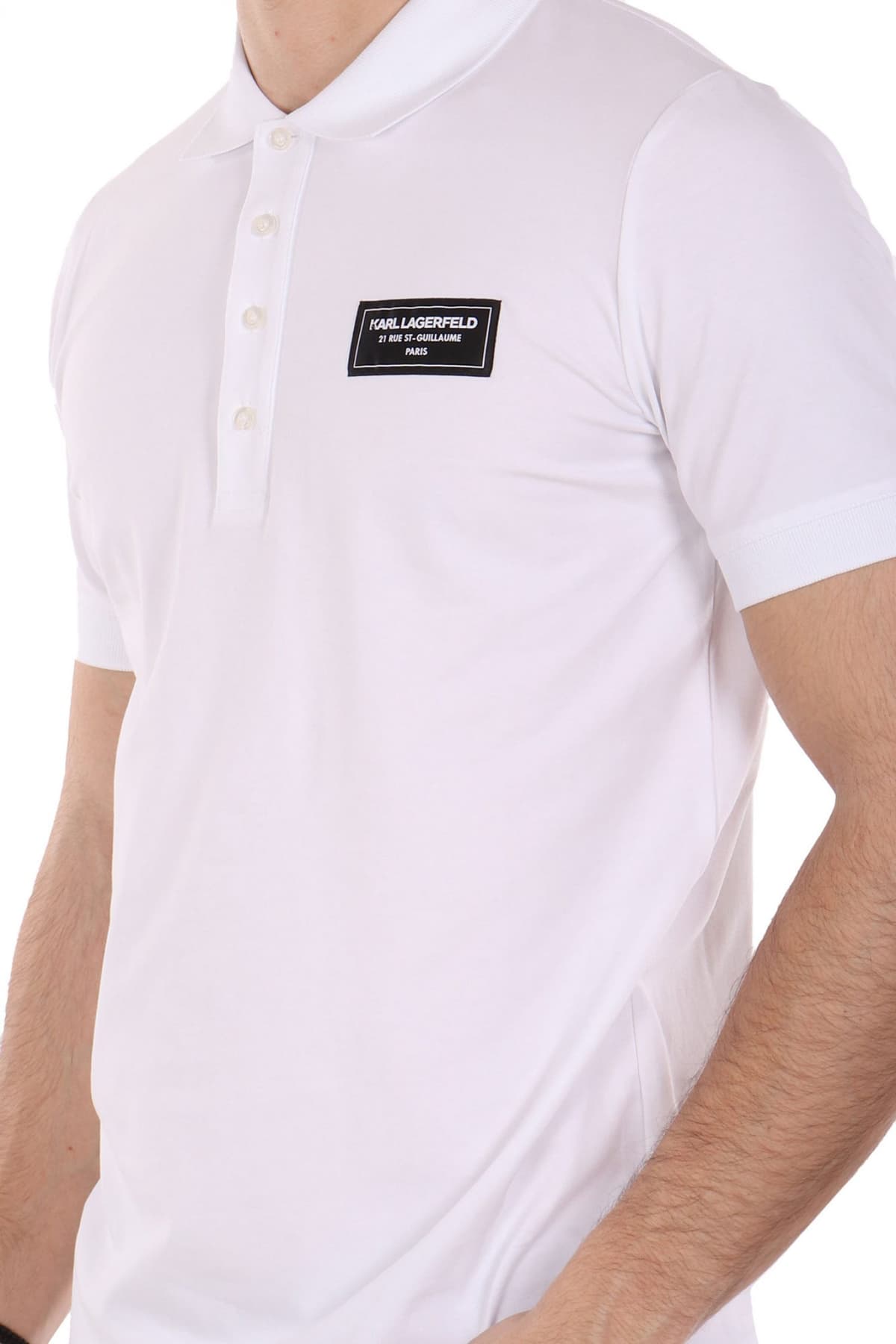 KARL LAGERFELD POLO LOGO ΛΕΥΚΟ