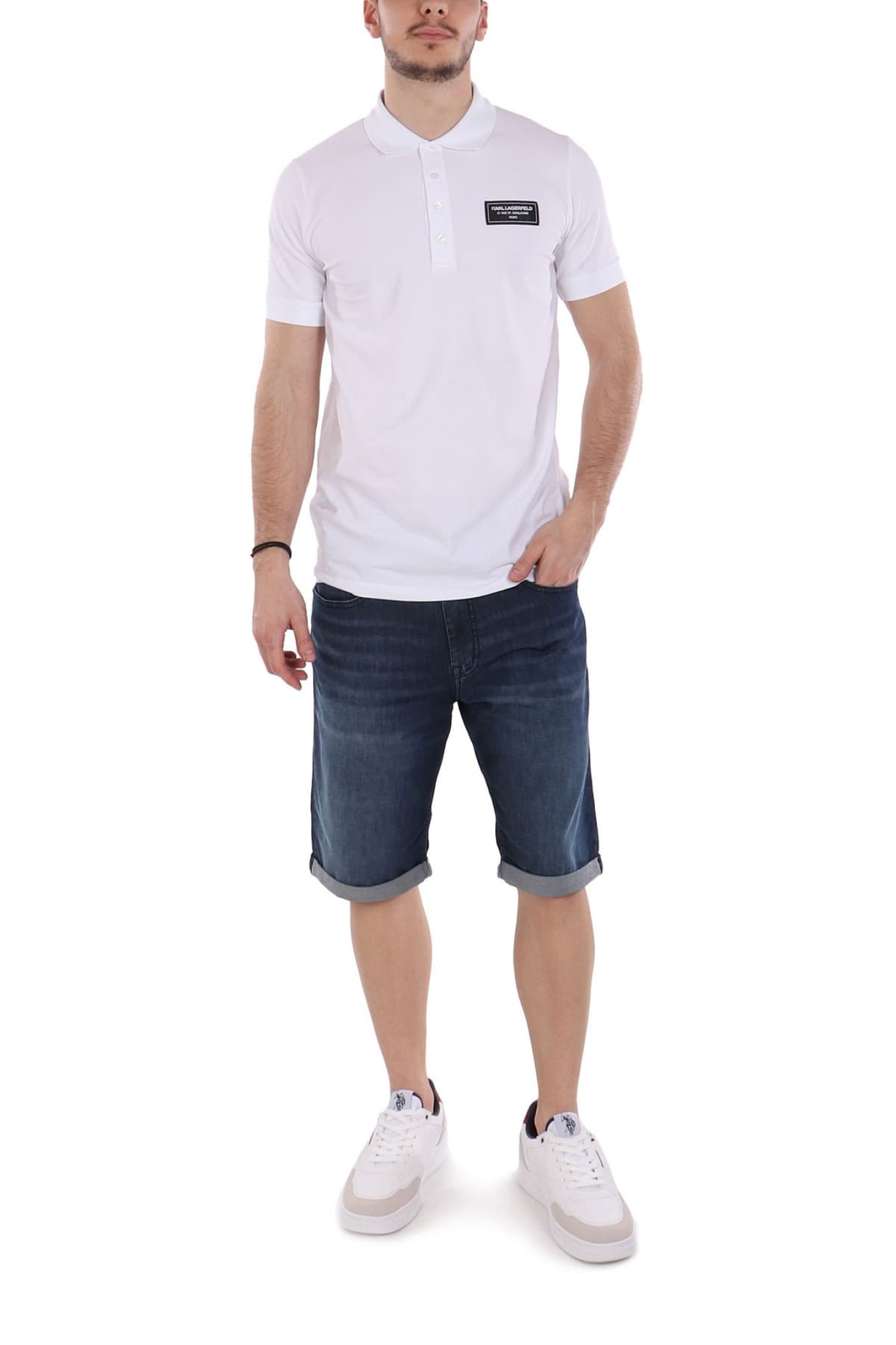 KARL LAGERFELD POLO LOGO ΛΕΥΚΟ