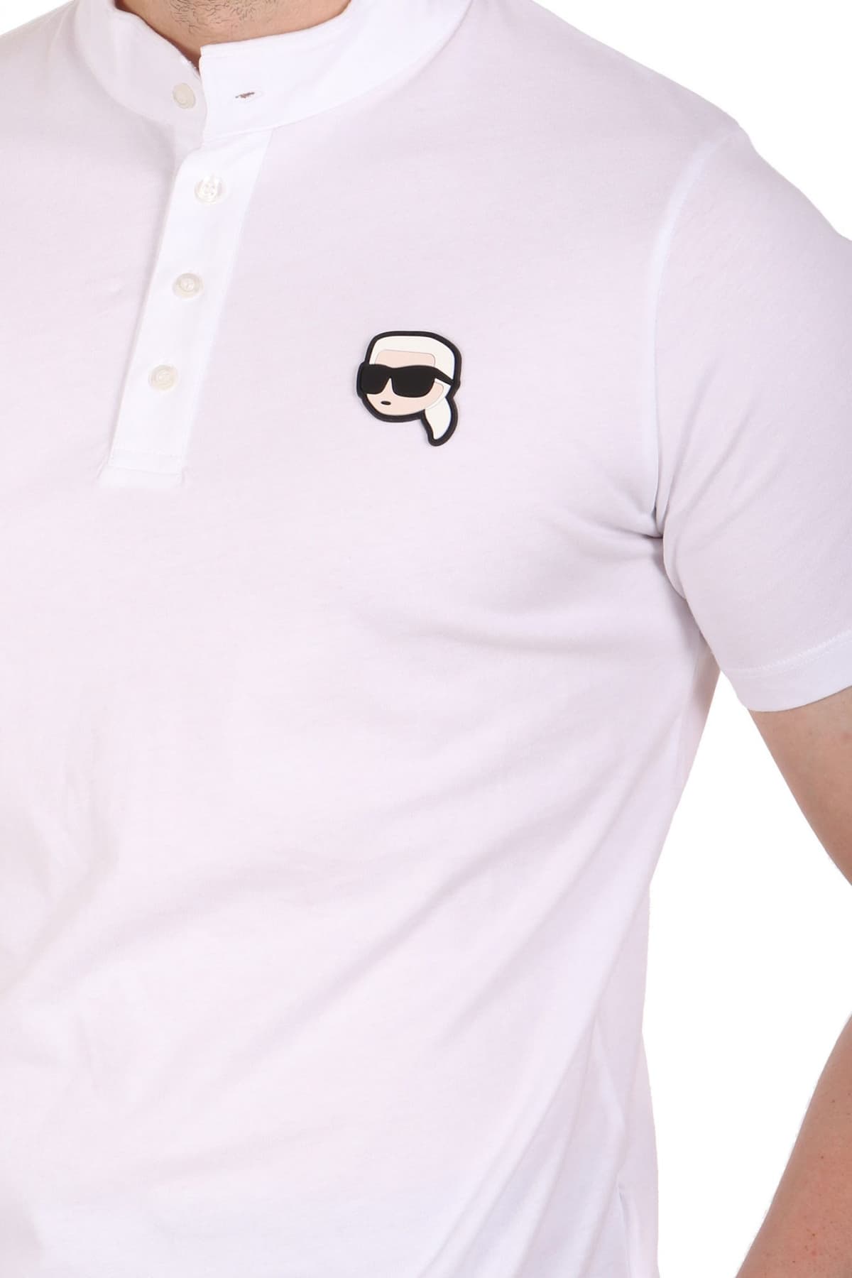 KARL LAGERFELD POLO MAO LOGO ΛΕΥΚΟ