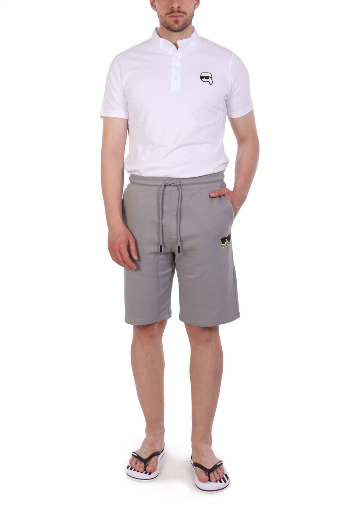 KARL LAGERFELD POLO MAO LOGO ΛΕΥΚΟ