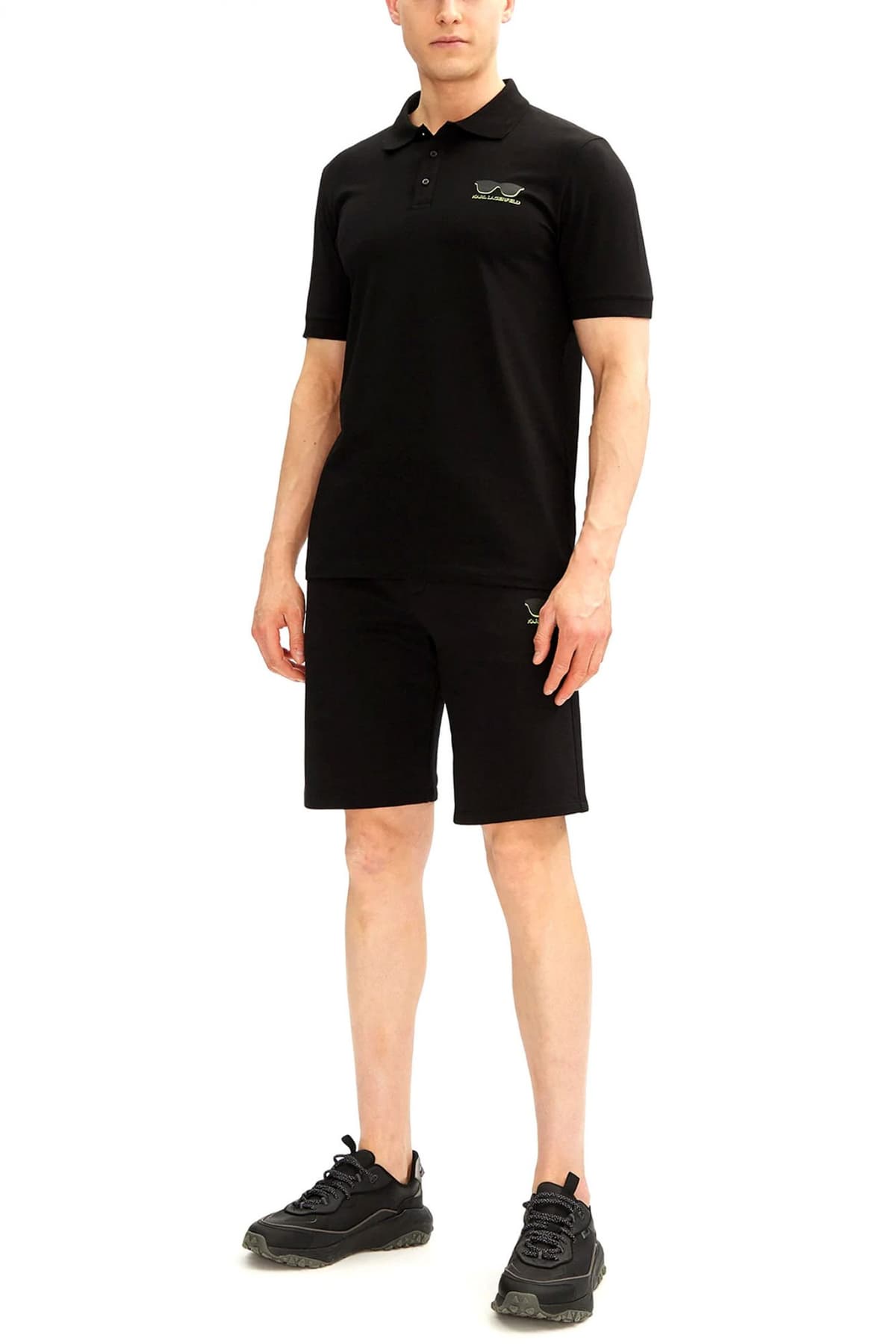 KARL LAGERFELD POLO LOGO ΜΑΥΡΟ-ΚΙΤΡΙΝΟ