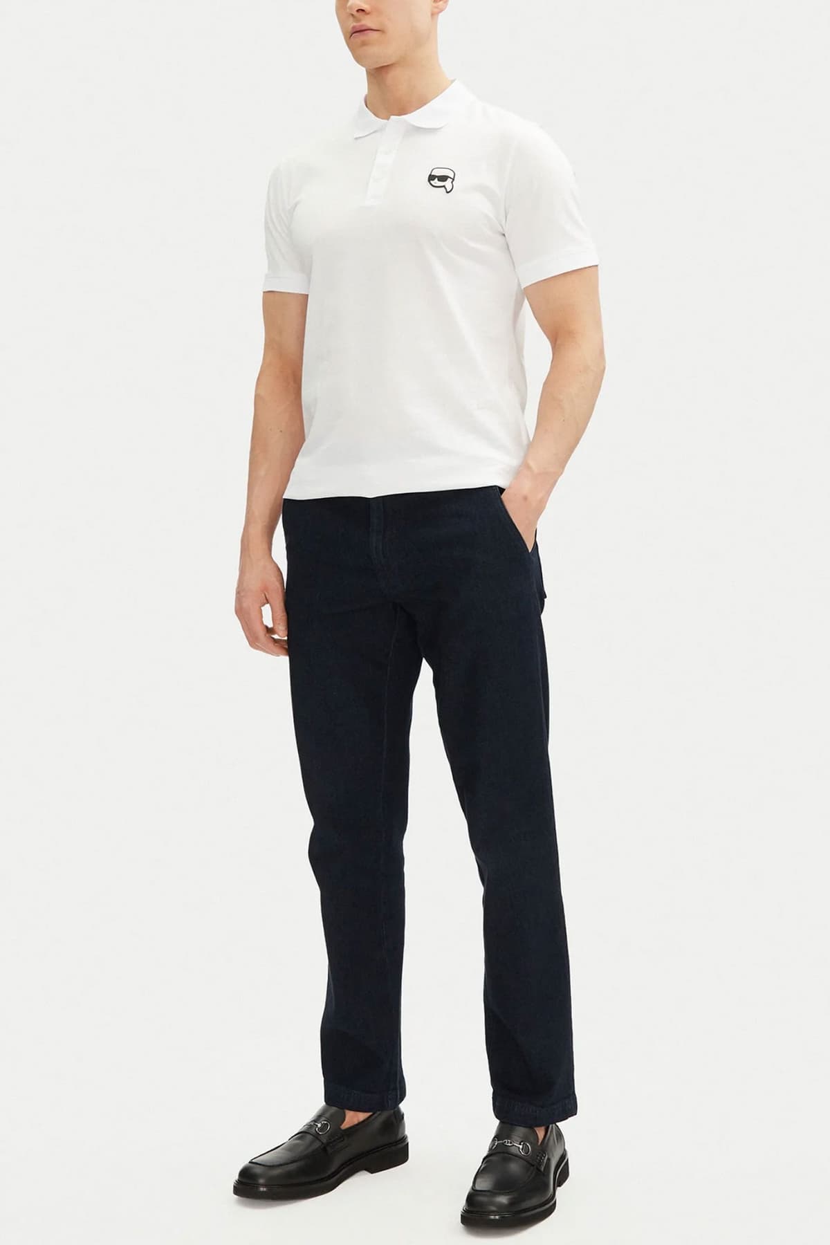 KARL LAGERFELD POLO LOGO ΛΕΥΚΟ