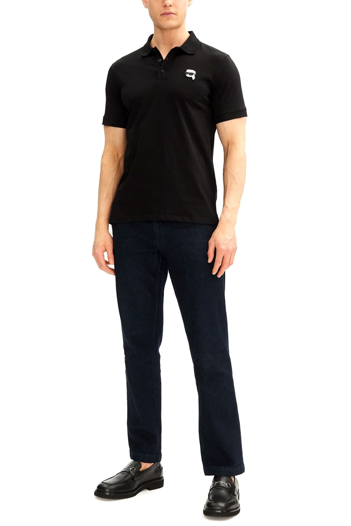 KARL LAGERFELD POLO LOGO ΜΑΥΡΟ