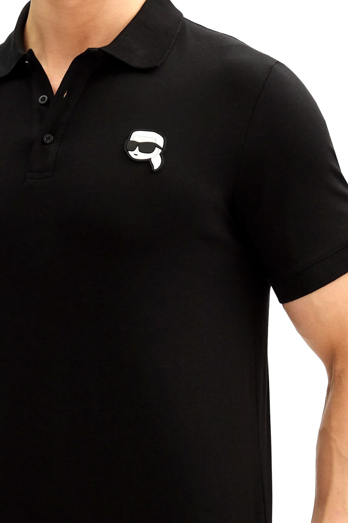 KARL LAGERFELD POLO LOGO ΜΑΥΡΟ