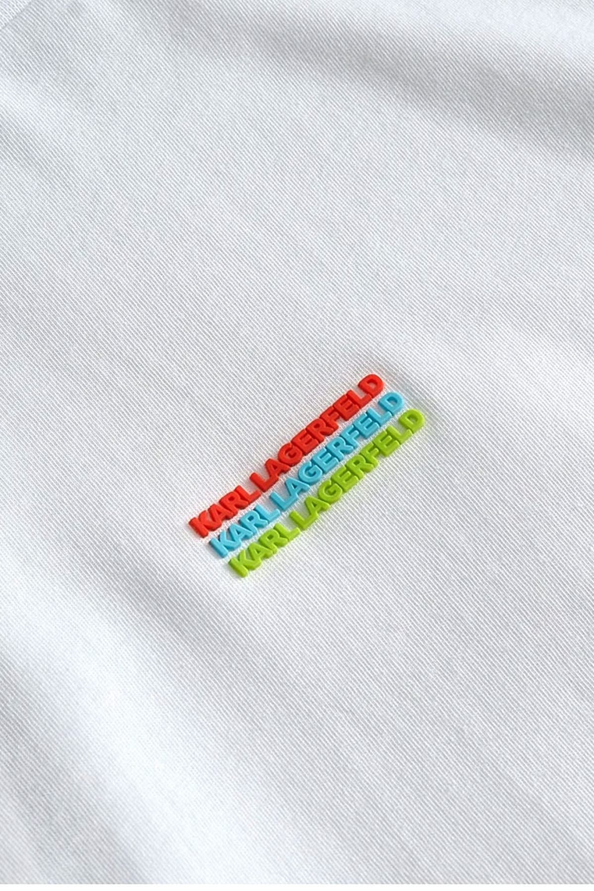 KARL LAGERFELD T-SHIRT CREW NECK LOGO ΛΕΥΚΟ