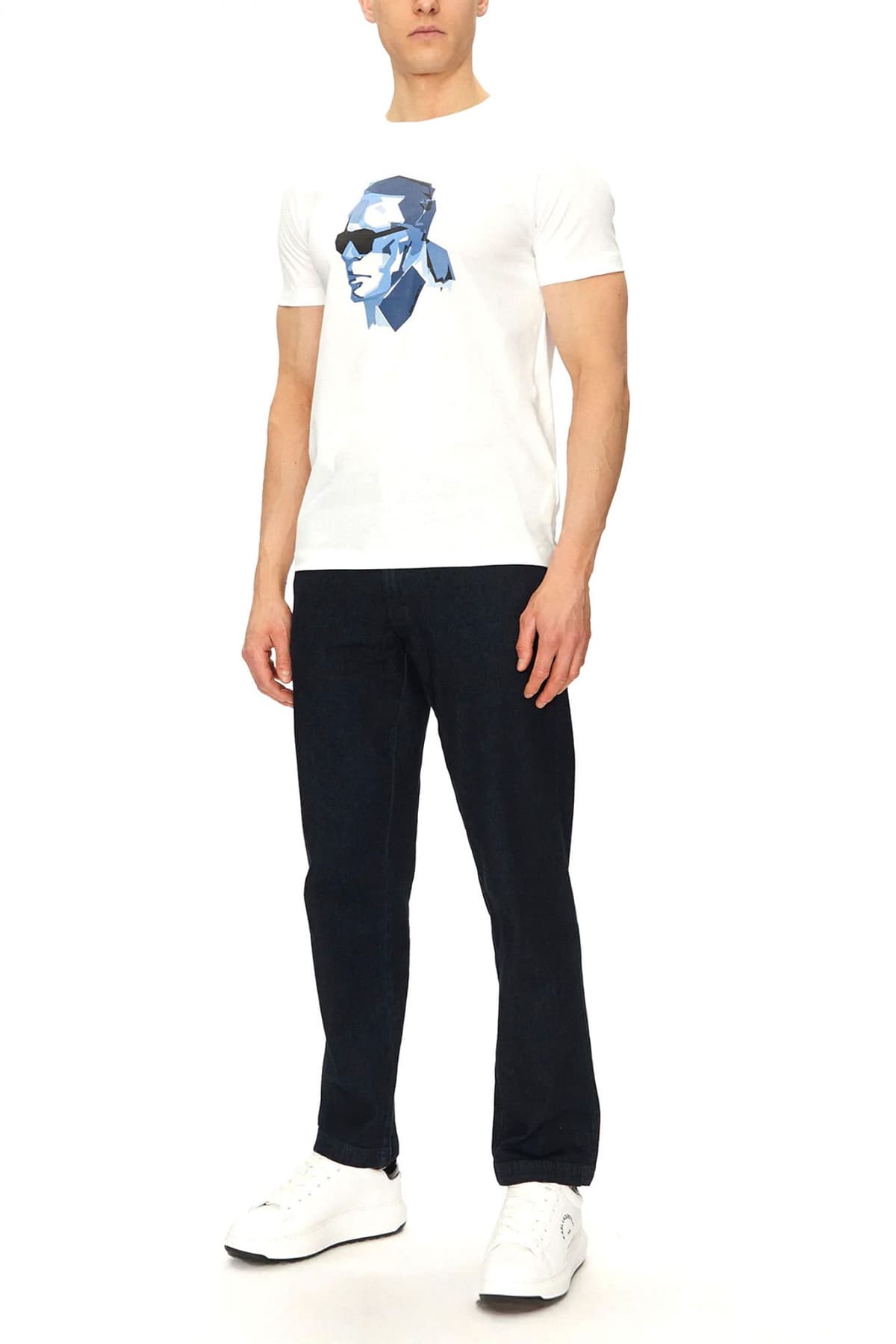 KARL LAGERFELD T-SHIRT CREW NECK LOGO ΛΕΥΚΟ