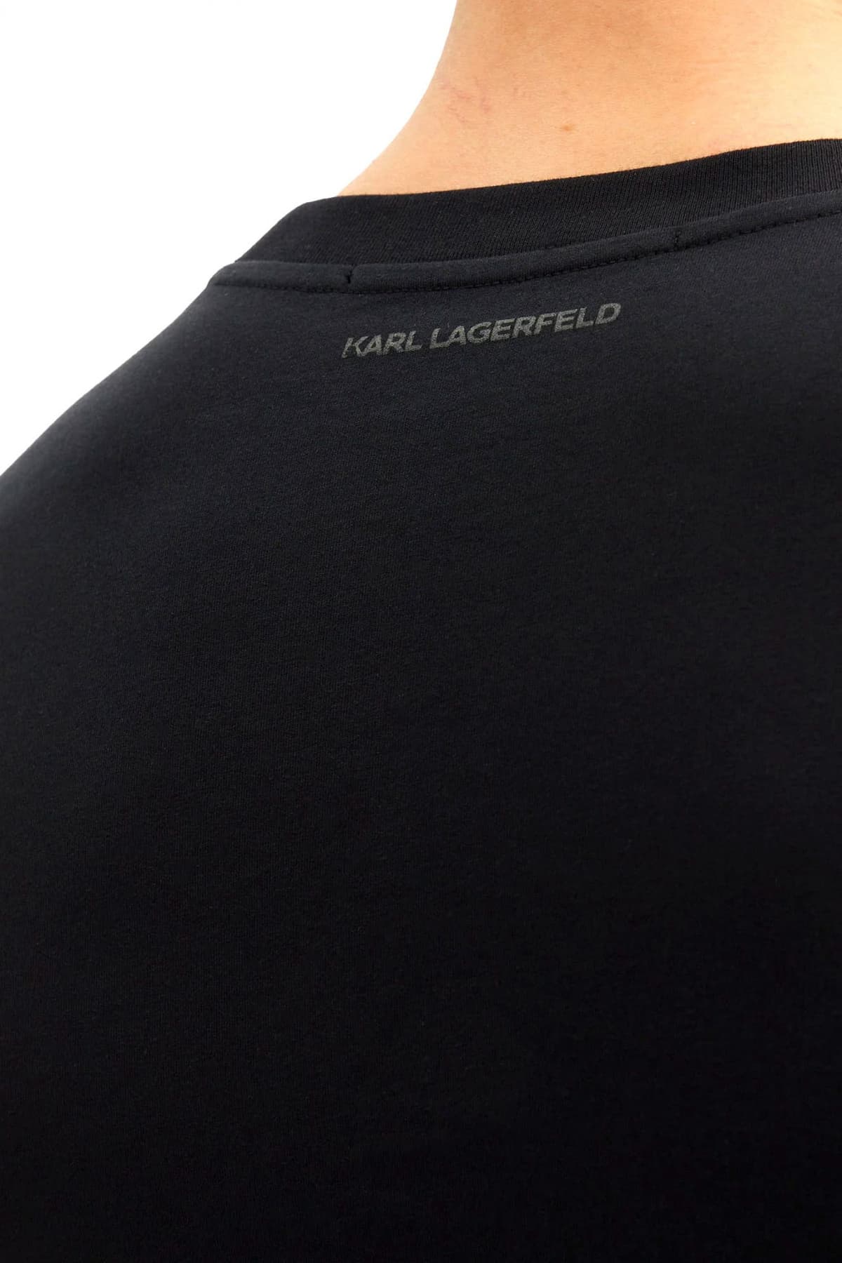 KARL LAGERFELD T-SHIRT CREW NECK LOGO ΜΠΛΕ