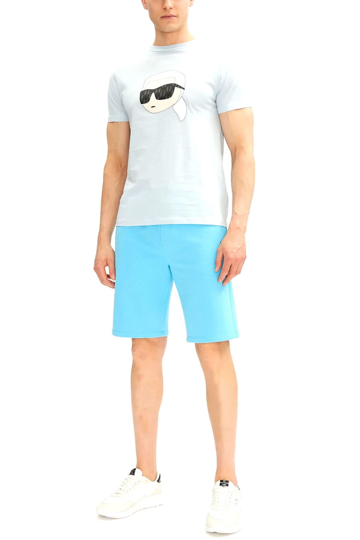 KARL LAGERFELD T-SHIRT CREW NECK LOGO ΣΙΕΛ