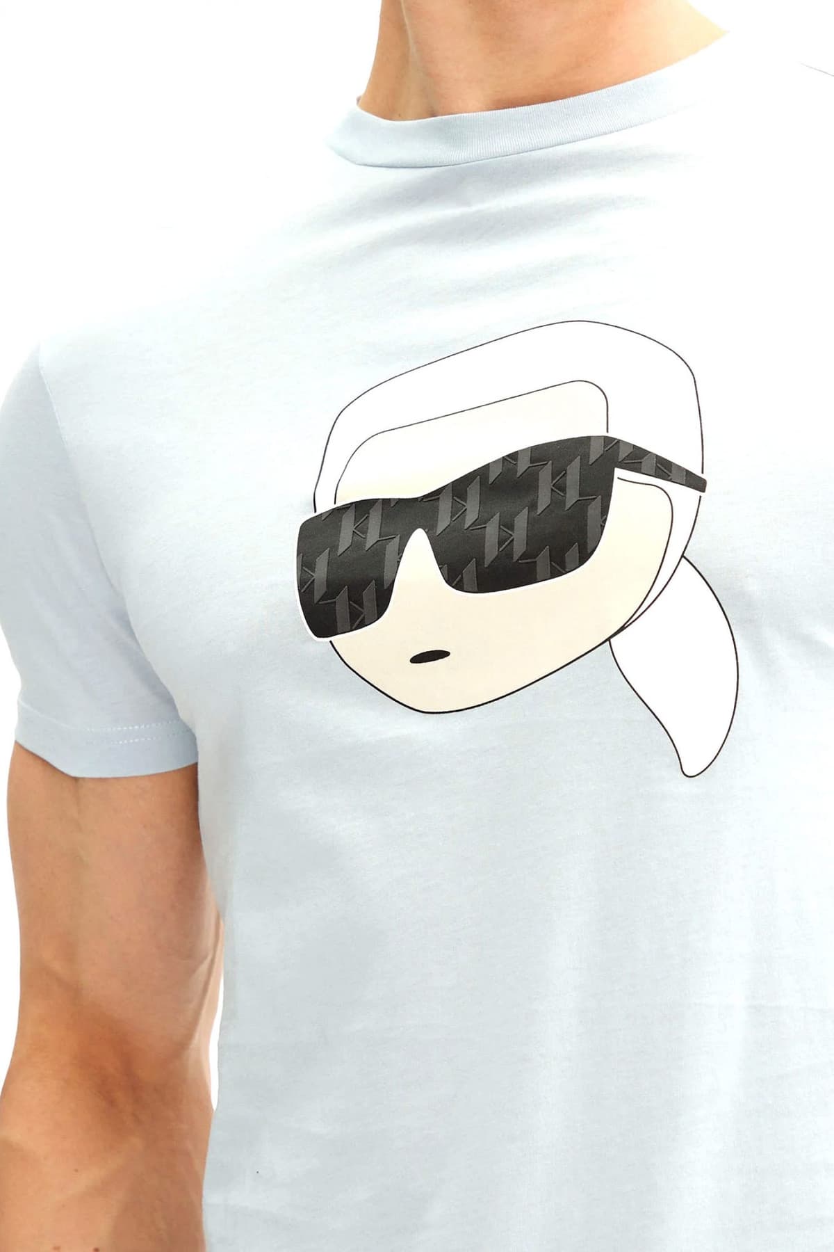 KARL LAGERFELD T-SHIRT CREW NECK LOGO ΣΙΕΛ