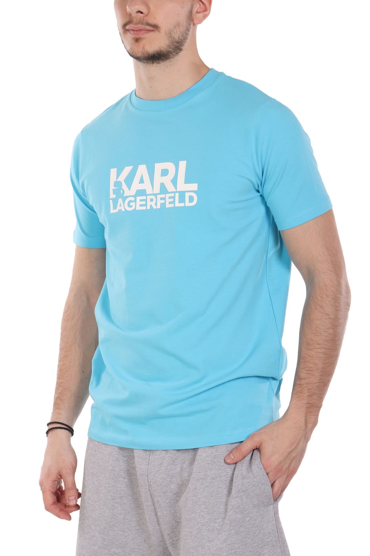 KARL LAGERFELD T-SHIRT CREW NECK LOGO ΤΥΡΚΟΥΑΖ