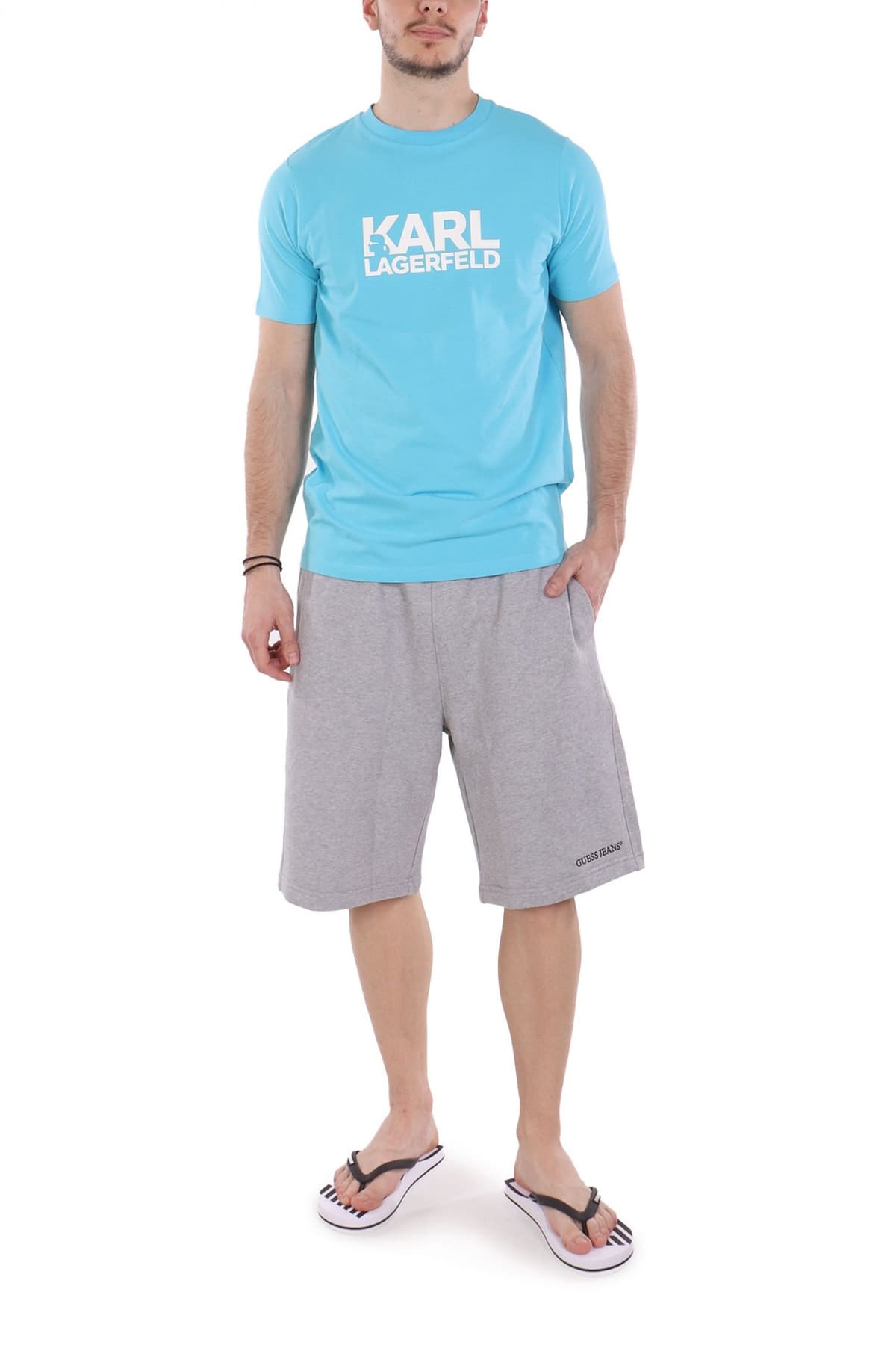 KARL LAGERFELD T-SHIRT CREW NECK LOGO ΤΥΡΚΟΥΑΖ