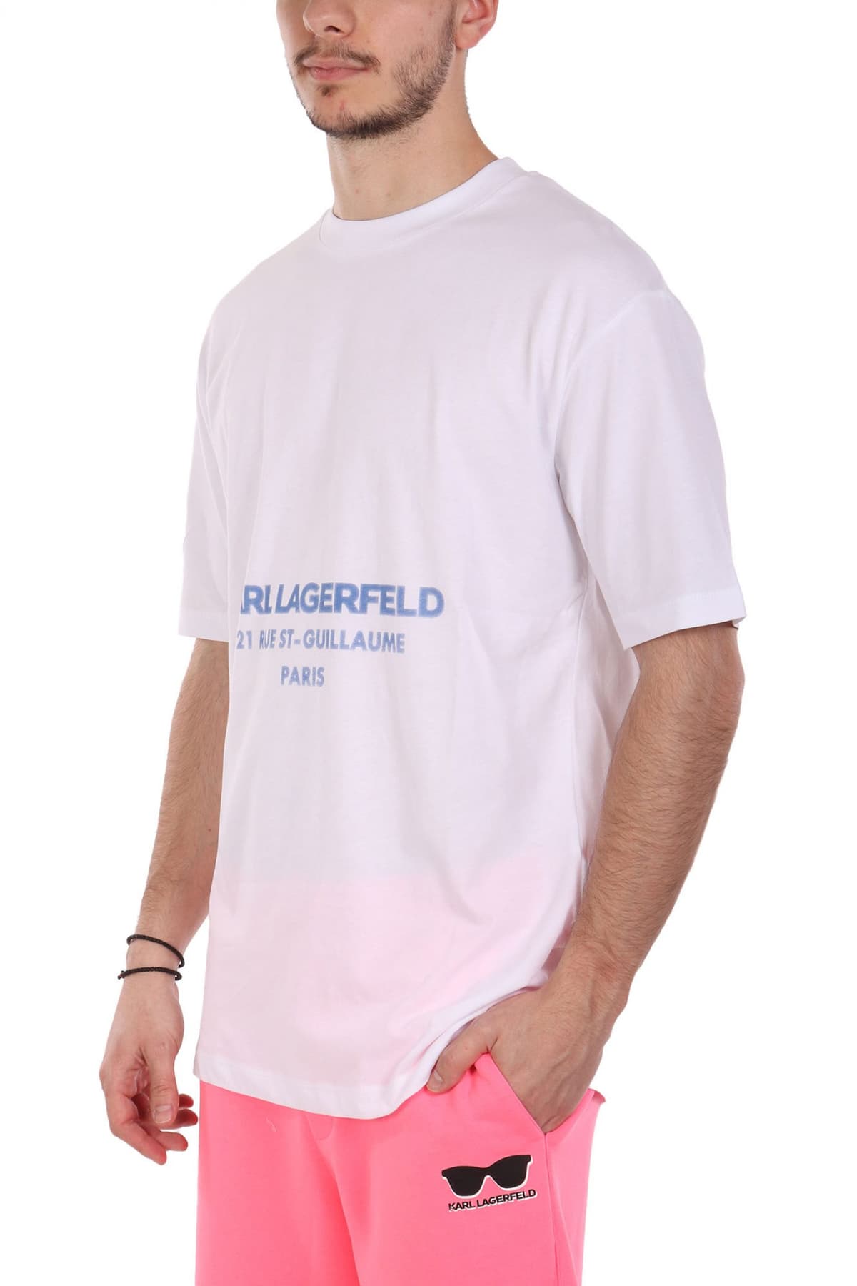 KARL LAGERFELD T-SHIRT CREW NECK LOGO ΛΕΥΚΟ