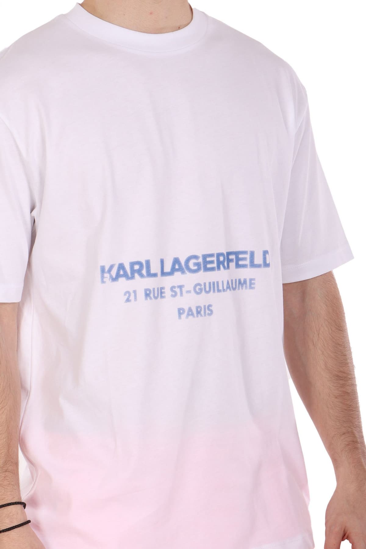 KARL LAGERFELD T-SHIRT CREW NECK LOGO ΛΕΥΚΟ