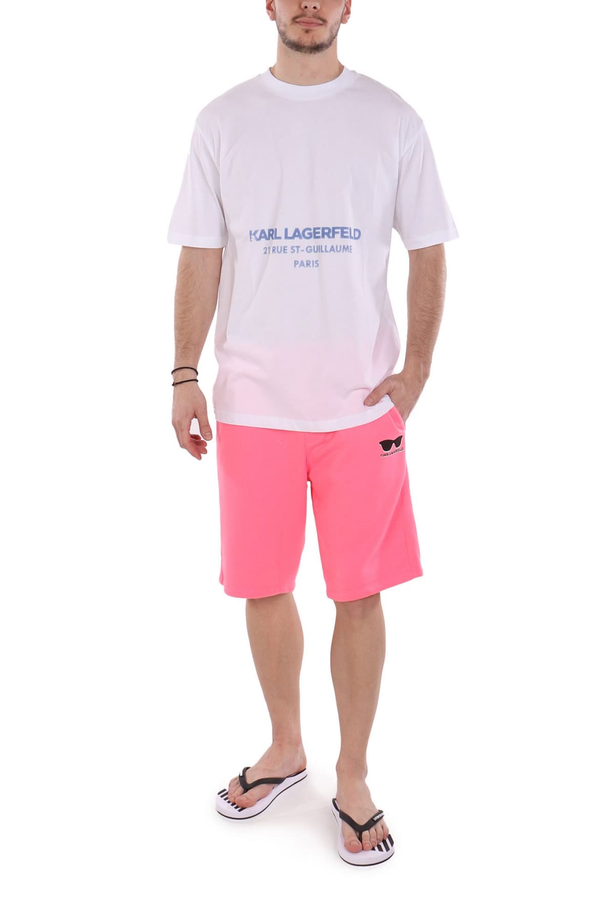 KARL LAGERFELD T-SHIRT CREW NECK LOGO ΛΕΥΚΟ