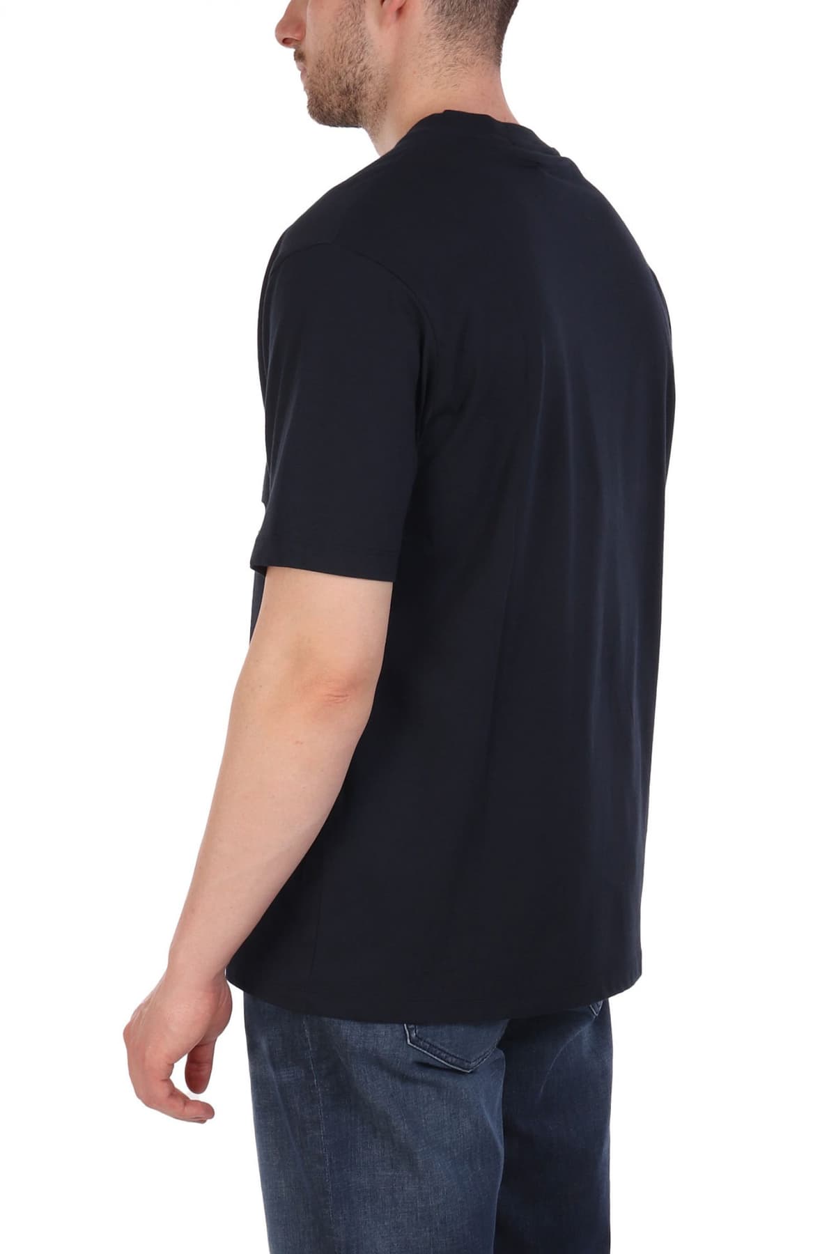 KARL LAGERFELD T-SHIRT CREW NECK LOGO ΜΠΛΕ