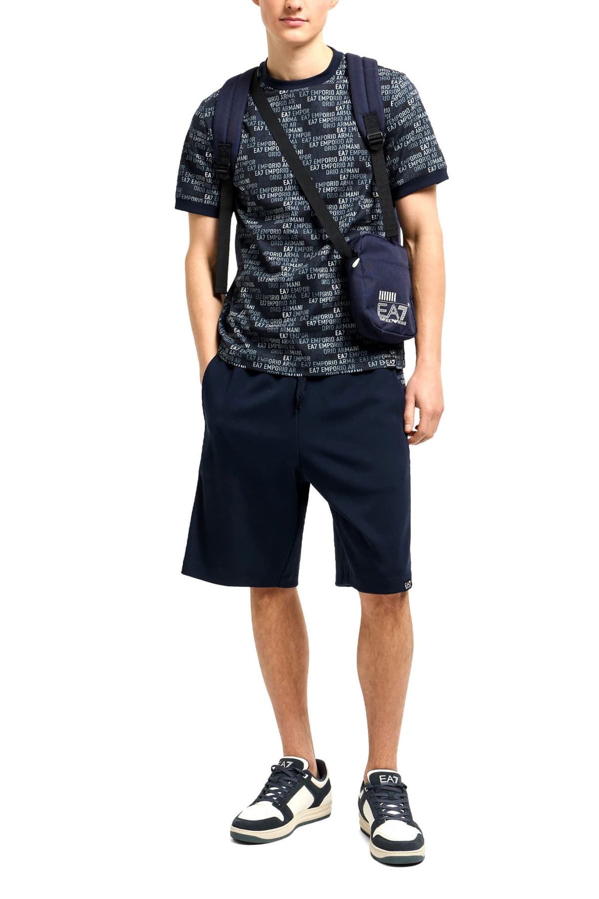 ARMANI 7 ΒΕΡΜΟΥΔΑ ΦΟΥΤΕΡ LOGO ΜΠΛΕ