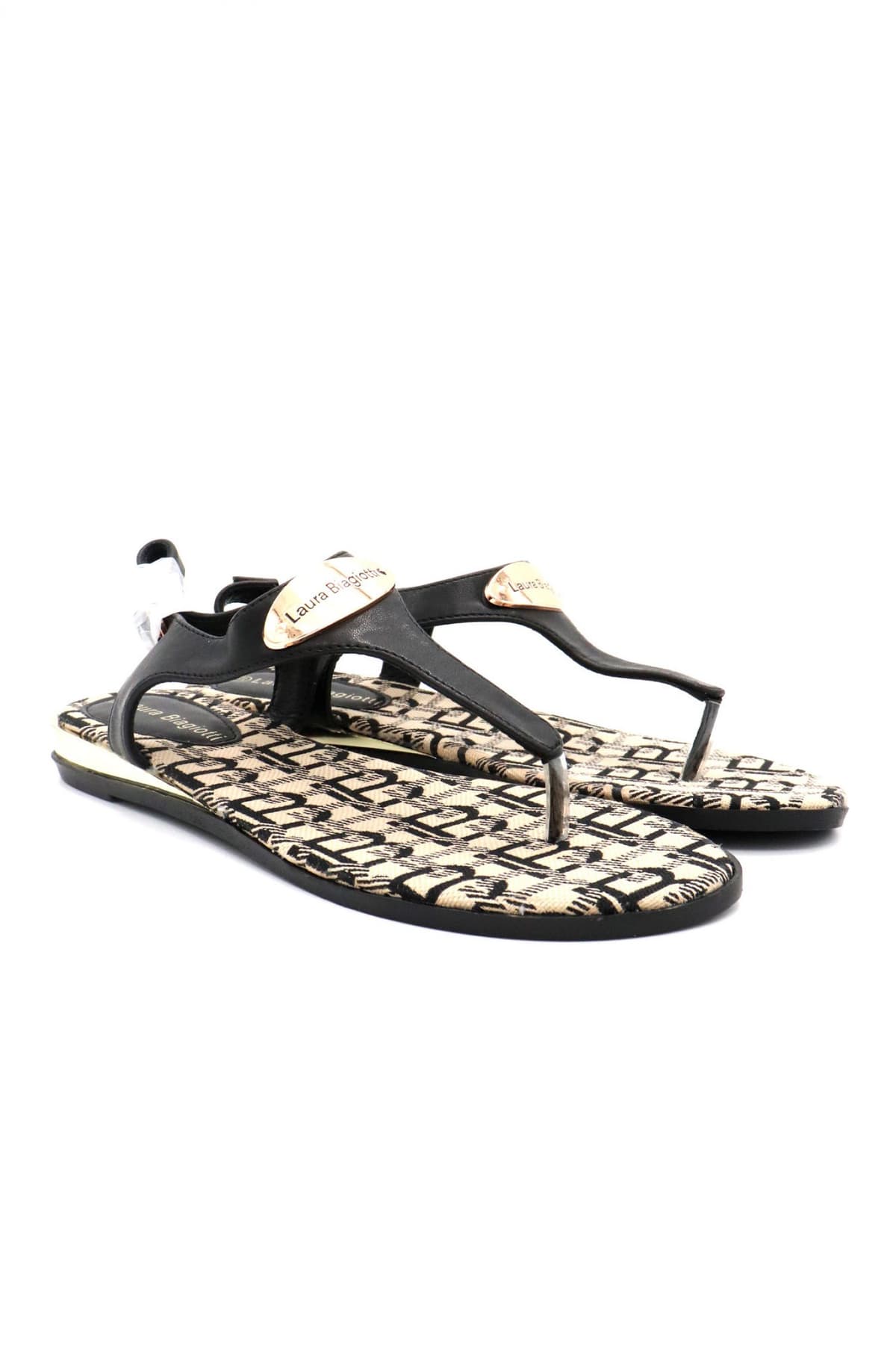 LAURA BIAGIOTTI ΠΑΠΟΥΤΣΙΑ ΣΑΝΔΑΛΙΑ LOGO ΜΑΥΡΟ