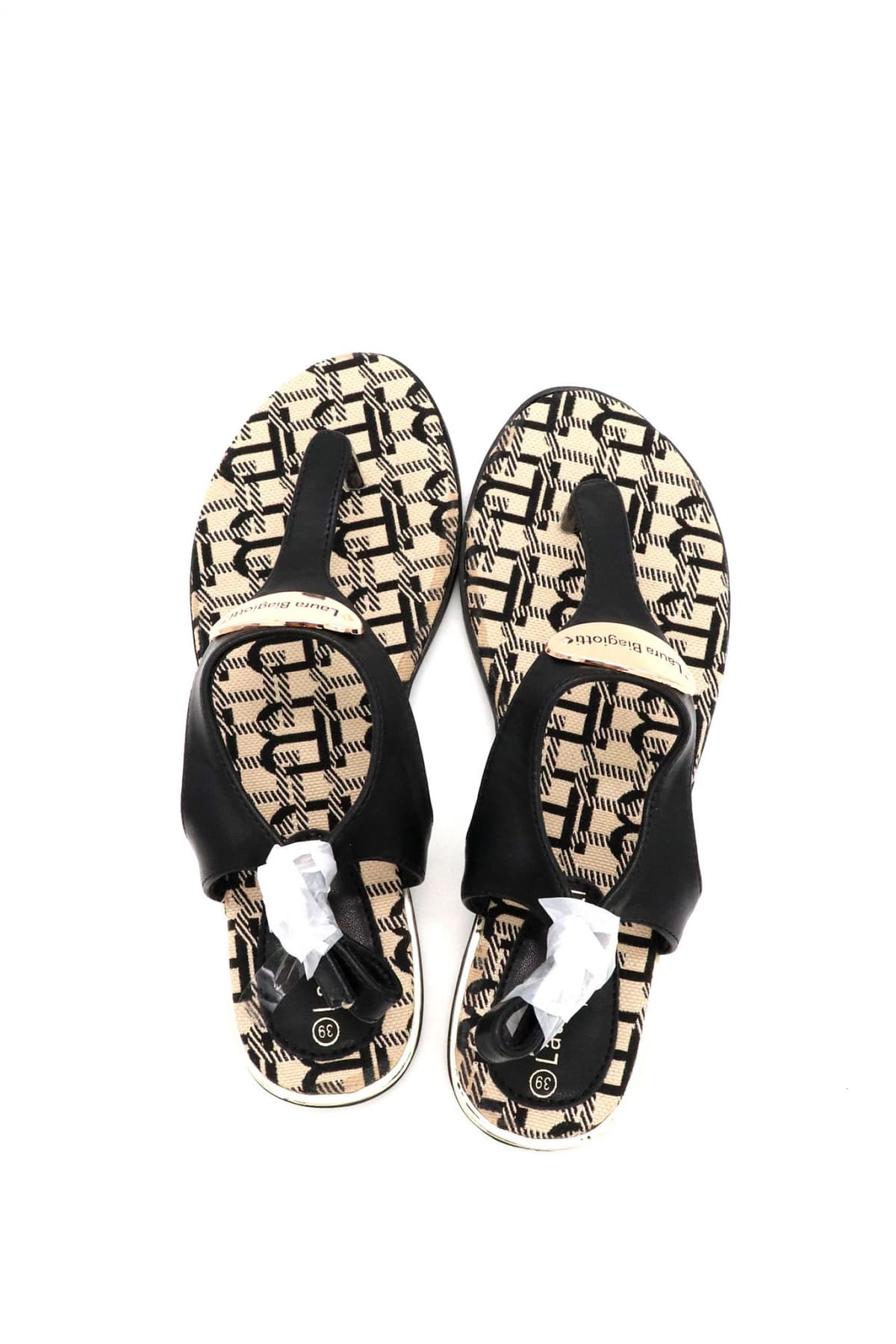 LAURA BIAGIOTTI ΠΑΠΟΥΤΣΙΑ ΣΑΝΔΑΛΙΑ LOGO ΜΑΥΡΟ