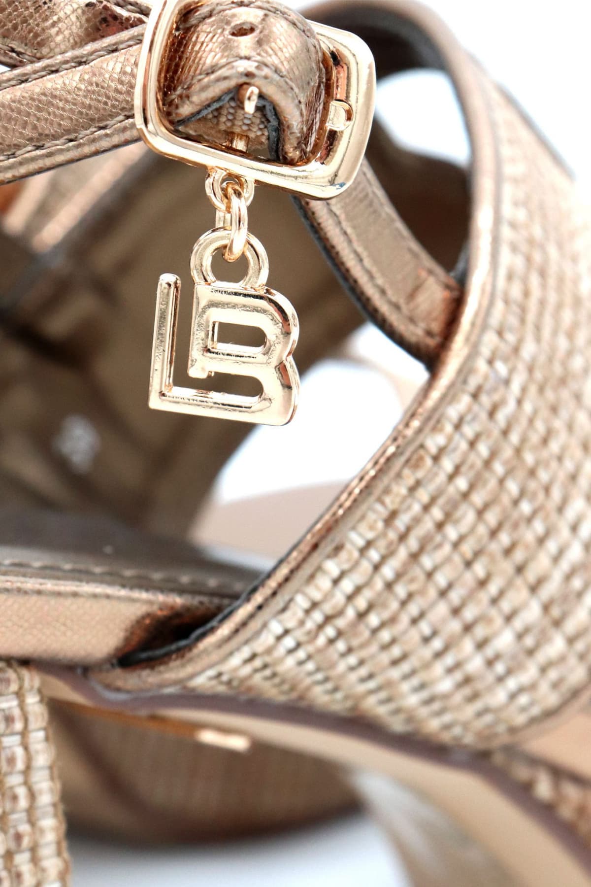 LAURA BIAGIOTTI ΠΑΠΟΥΤΣΙΑ ΠΕΔΙΛΑ METAΛΛΙΚΟ LOGO MΠΕΖ/BRONZE