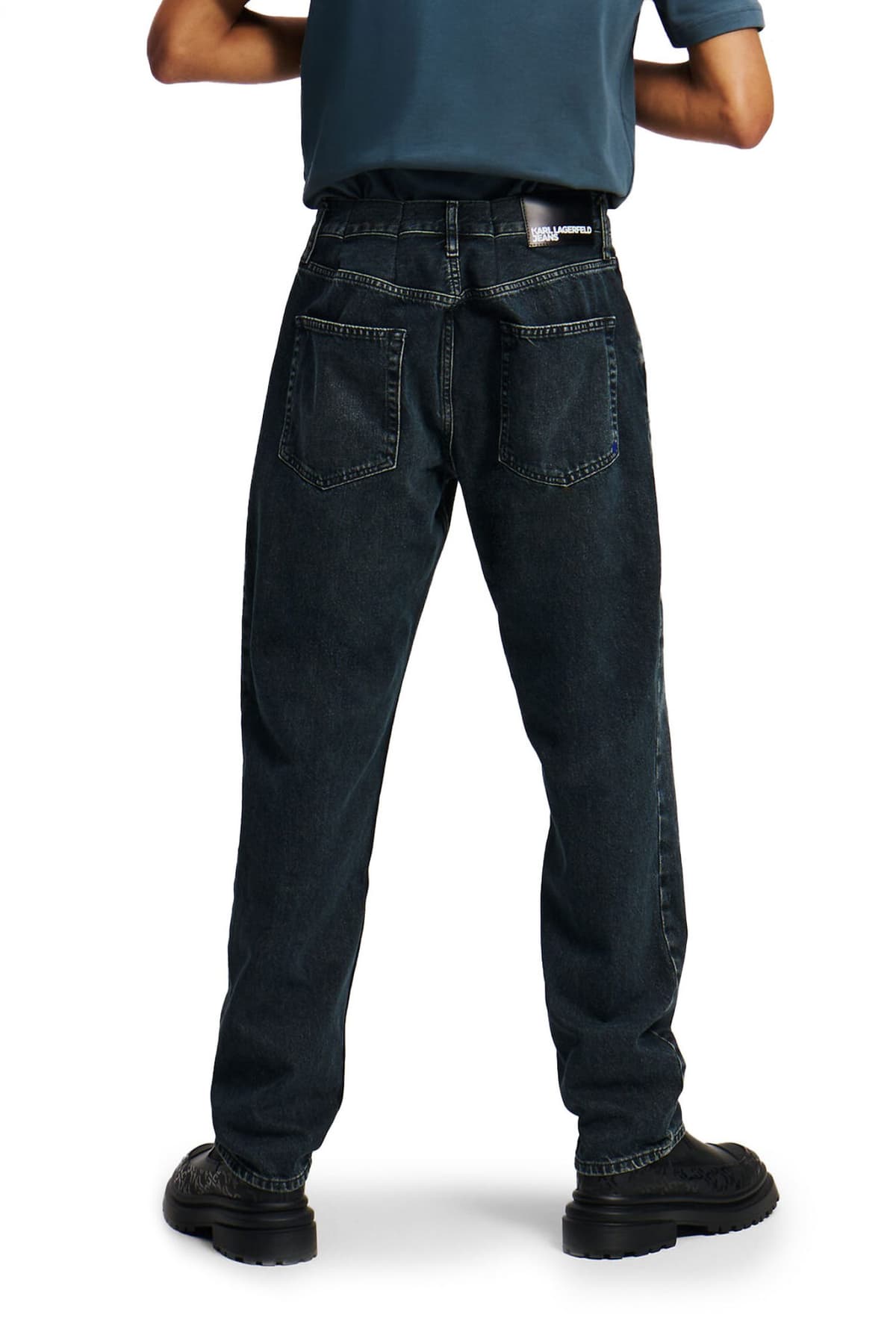 KARL LAGERFELD JEANS ΠΑΝΤΕΛΟΝΙ JEANS KLJ TAPERED DENIM ΜΑΥΡΟ ΜΠΛΕ