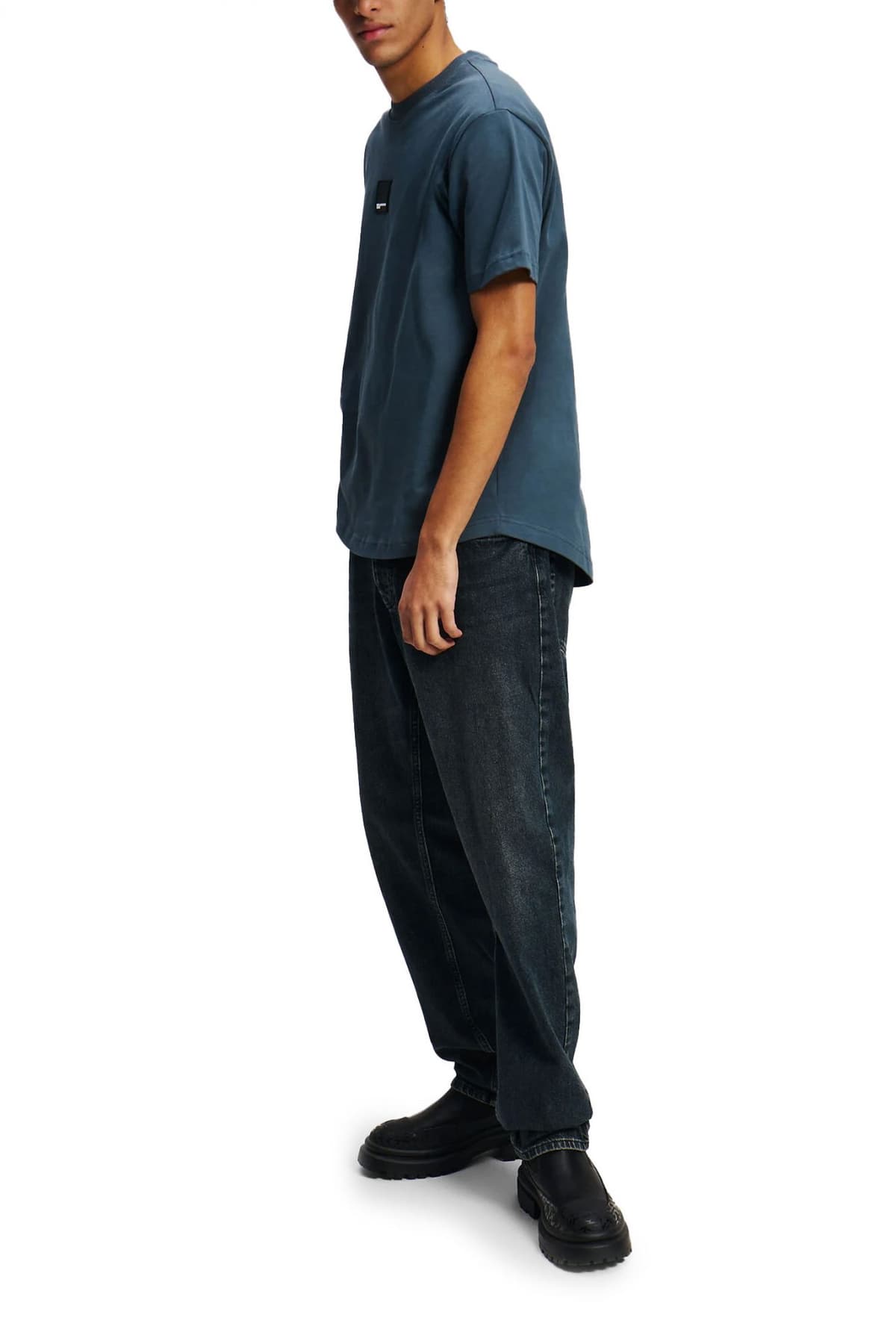 KARL LAGERFELD JEANS ΠΑΝΤΕΛΟΝΙ JEANS KLJ TAPERED DENIM ΜΑΥΡΟ ΜΠΛΕ