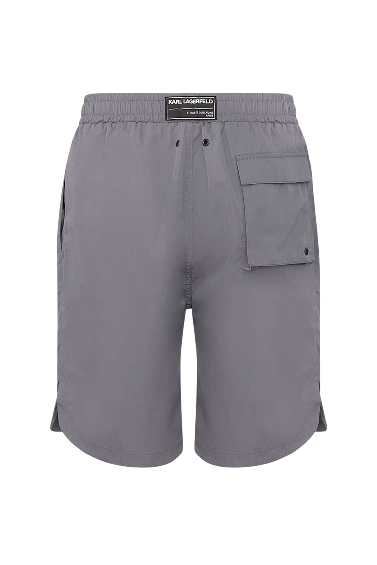 KARL LAGERFELD ΜΑΓΙΩ LOGO LONG BOARDSHORTS ΓΚΡΙ