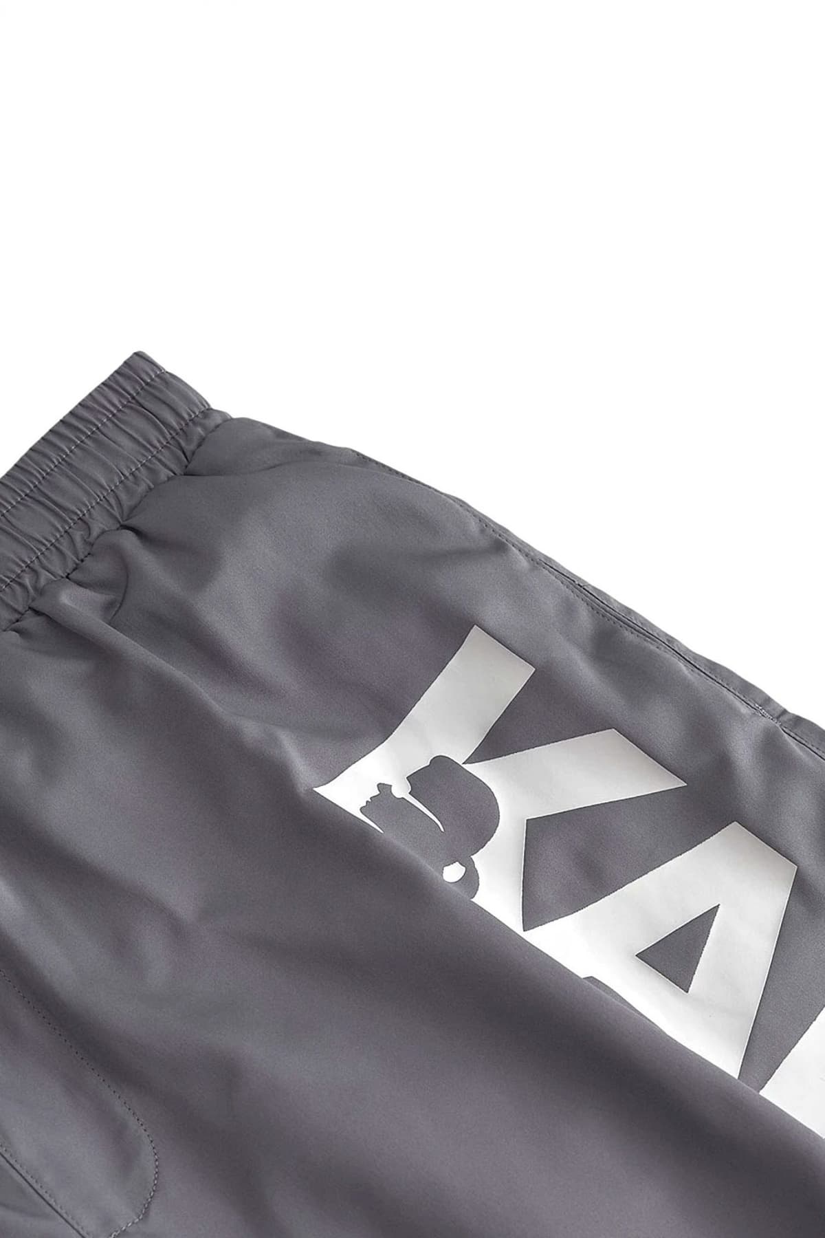 KARL LAGERFELD ΜΑΓΙΩ LOGO LONG BOARDSHORTS ΓΚΡΙ